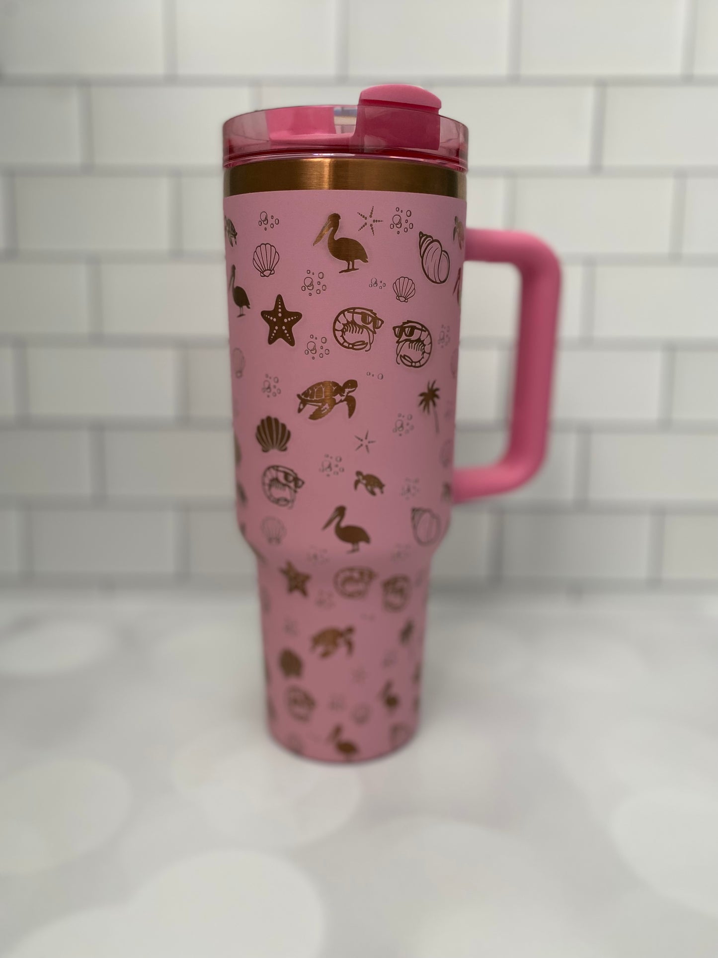 40oz Personalized Tropical Tumbler