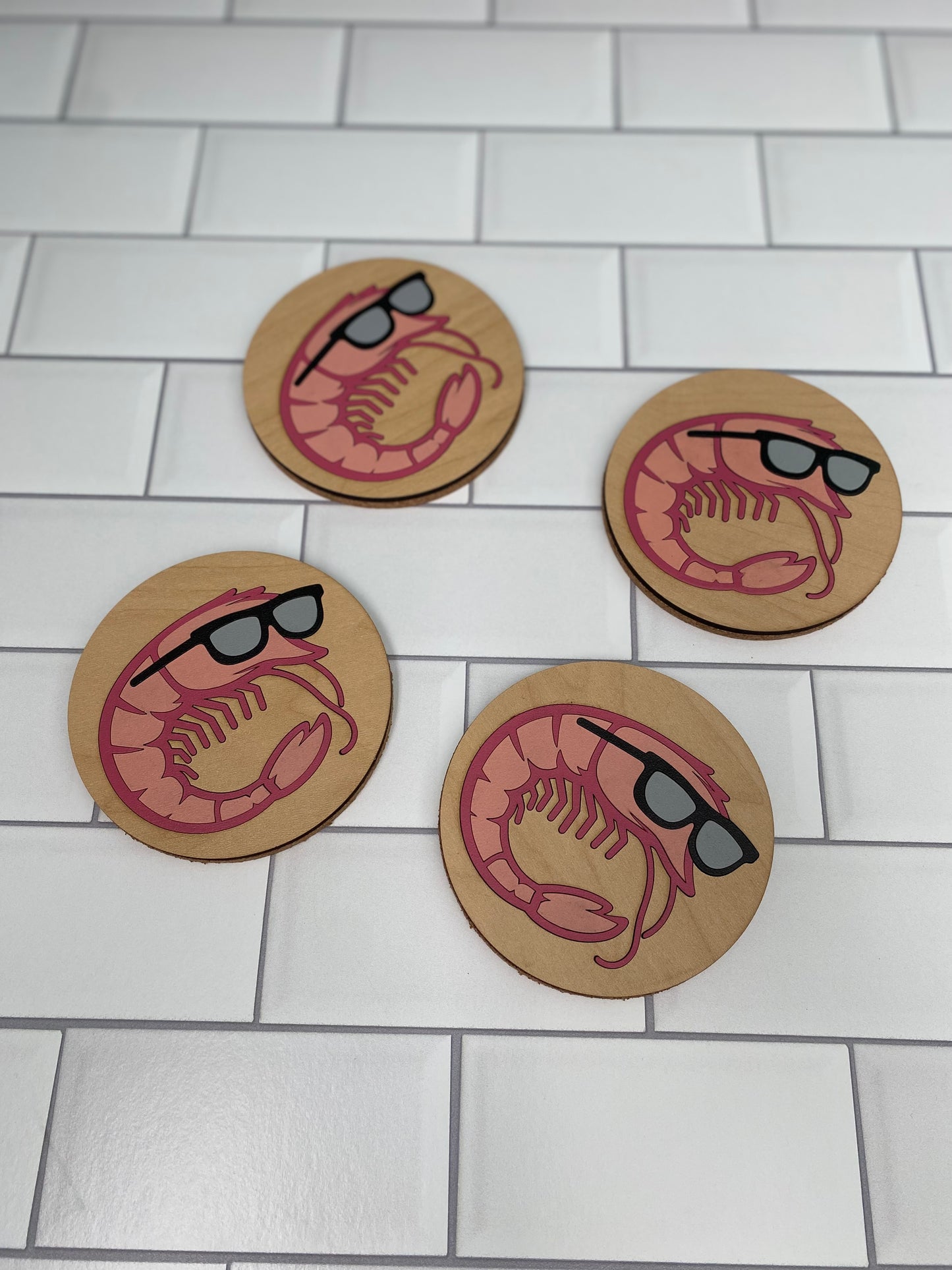 Coastal Quirky Shrimp Coasters