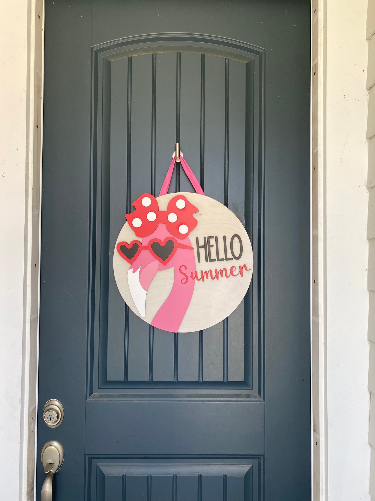 Feelin’ Flockin’ Fabulous Flamingo Door Hanger