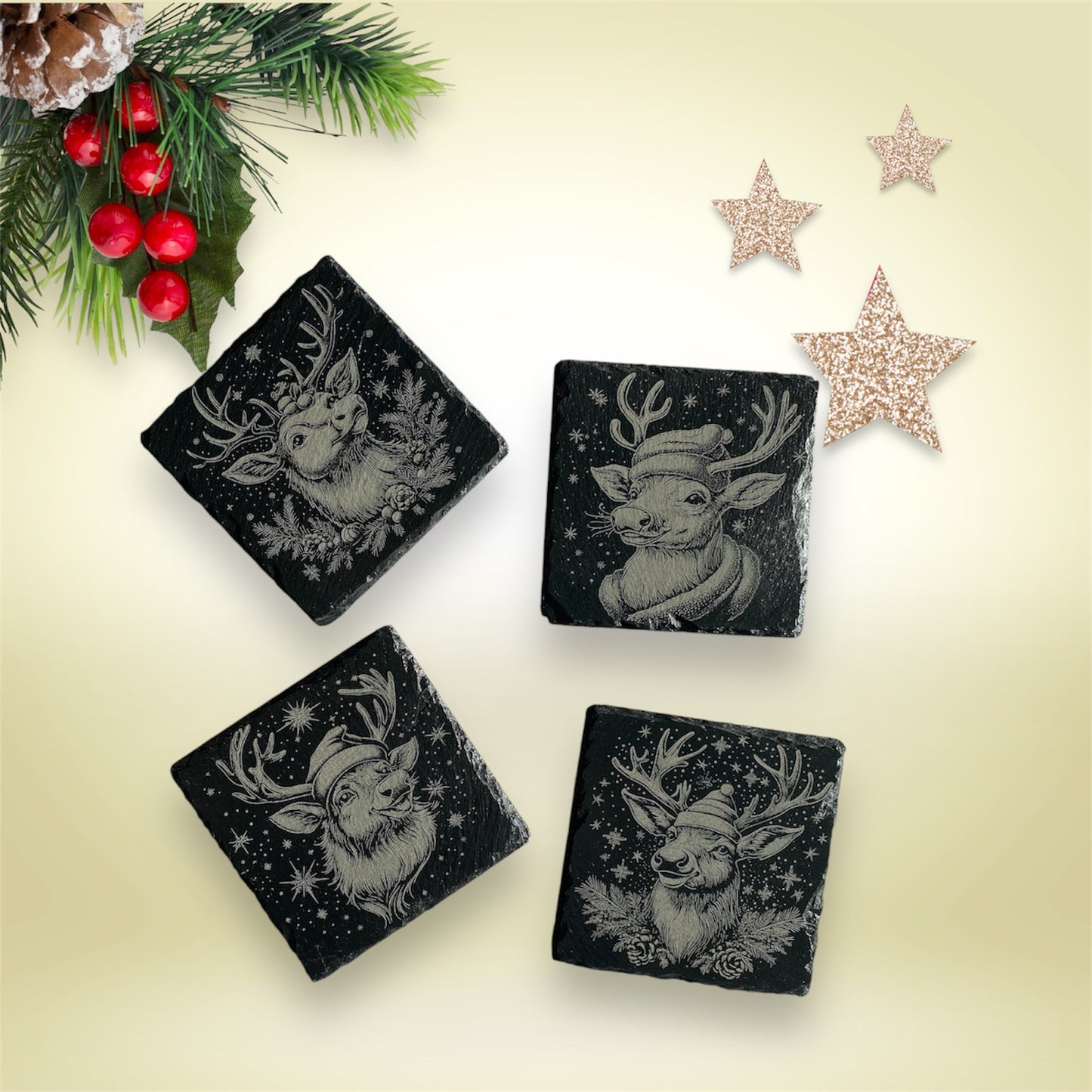Christmas Reindeer Coasters