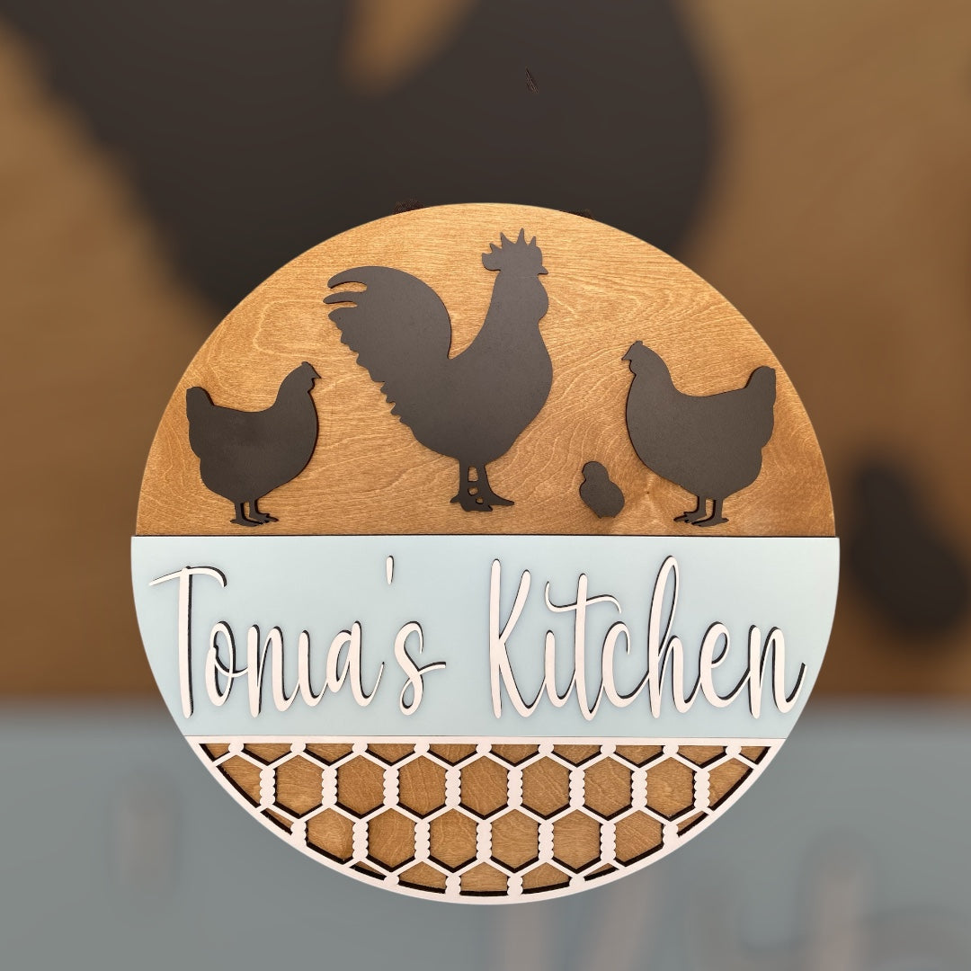 Rustic Farmhouse Personalized Kitchen Sign