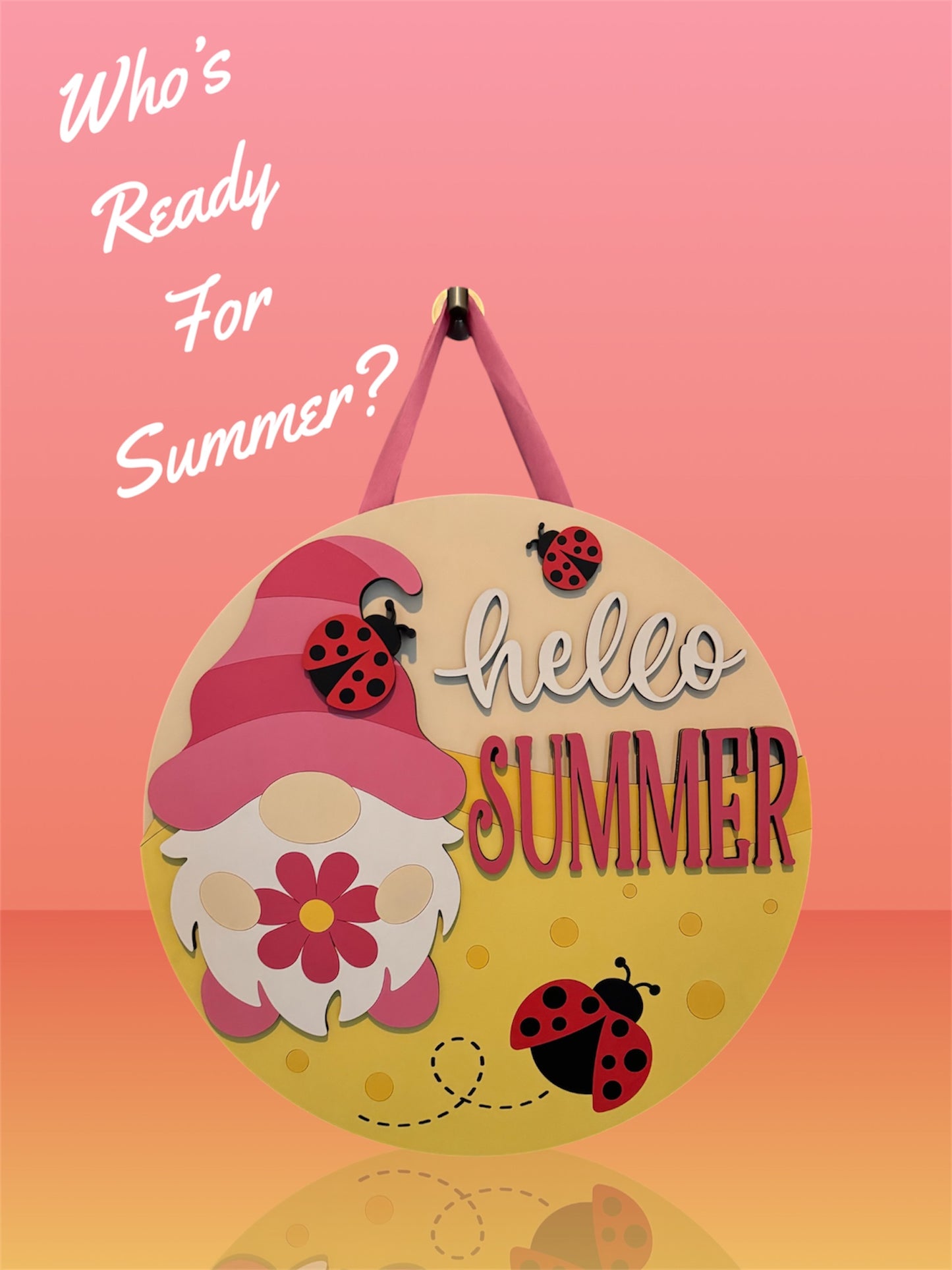 Gnome Sweet Gnome for Summer Door Hanger
