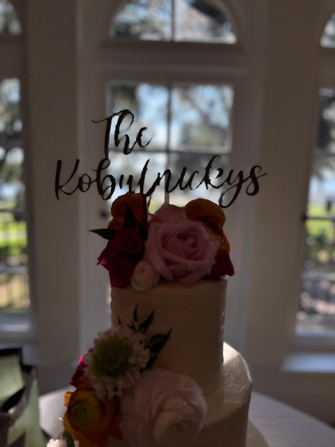 Laser Engraved Wood Cake Topper