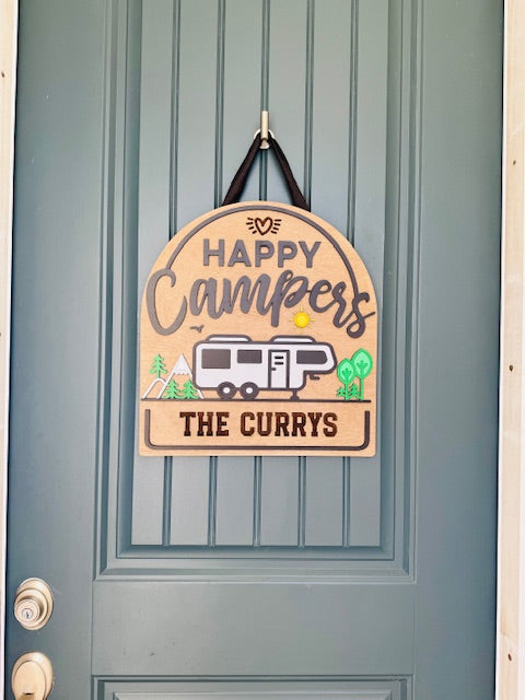 Let's Go Camping Door Hanger