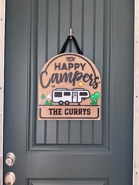 Let's Go Camping Door Hanger