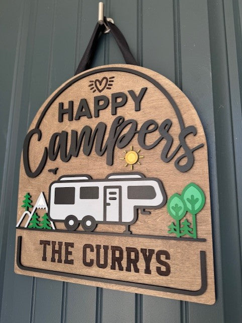 Let's Go Camping Door Hanger