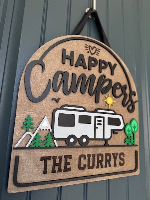 Let's Go Camping Door Hanger