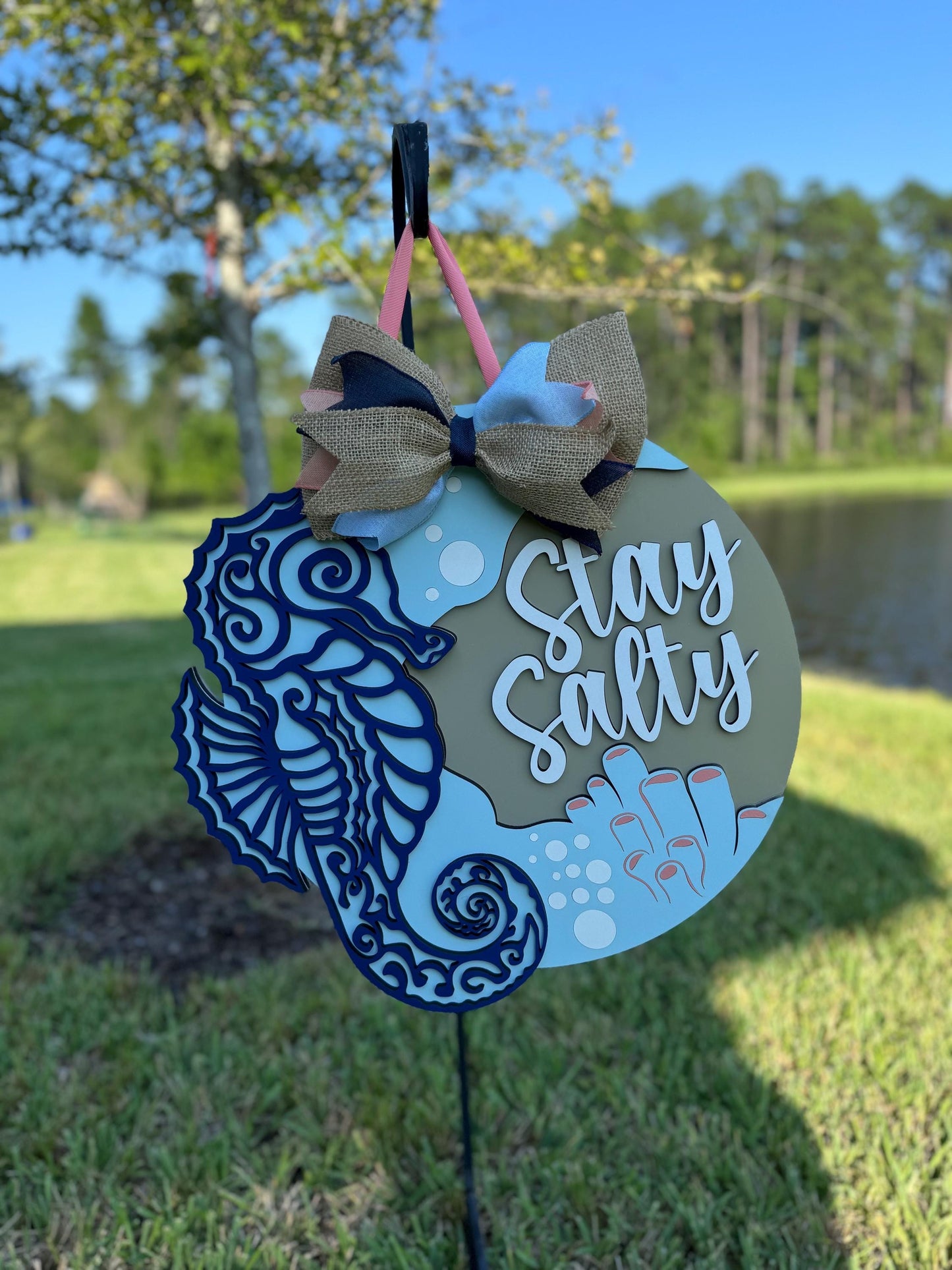 Stay Salty Seahorse Door Hanger