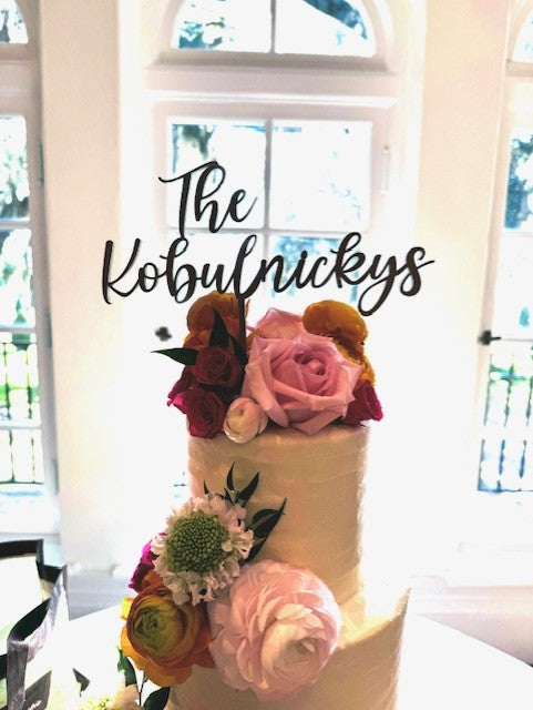 Laser Engraved Wood Cake Topper