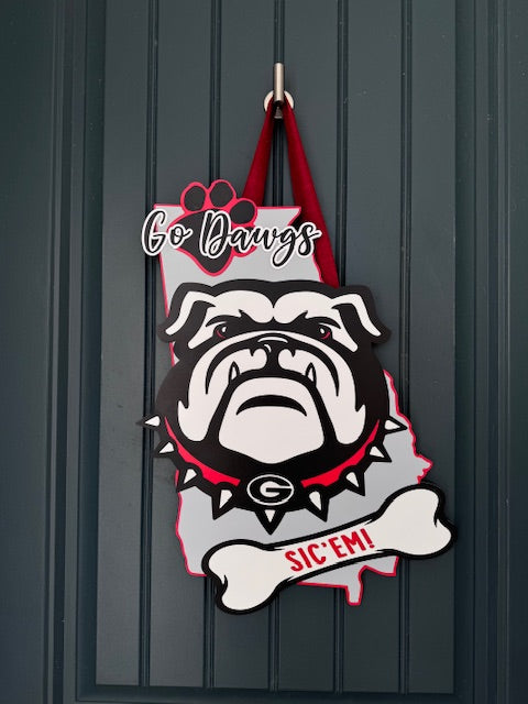 Go Dawgs Georgia Bulldog Door Hanger