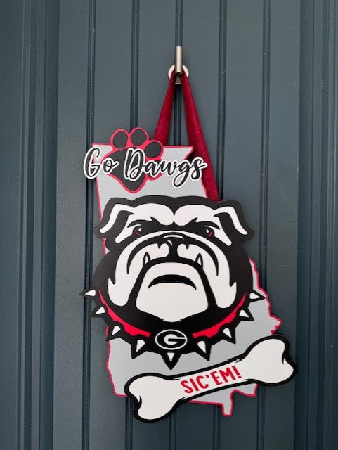 Go Dawgs Georgia Bulldog Door Hanger