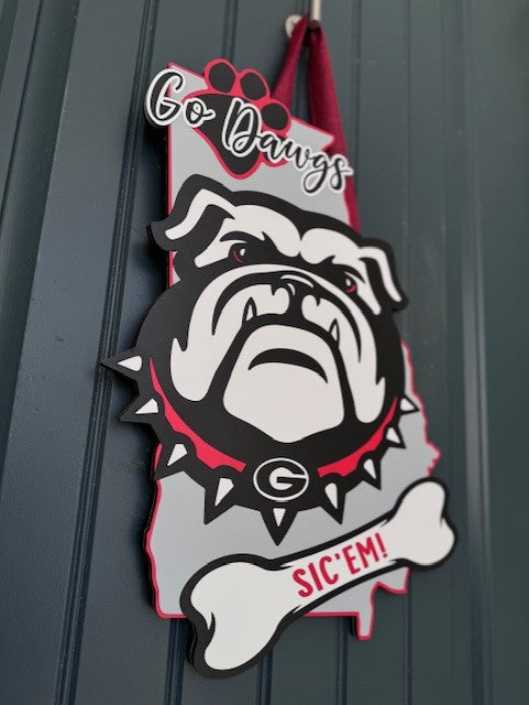 Go Dawgs Georgia Bulldog Door Hanger
