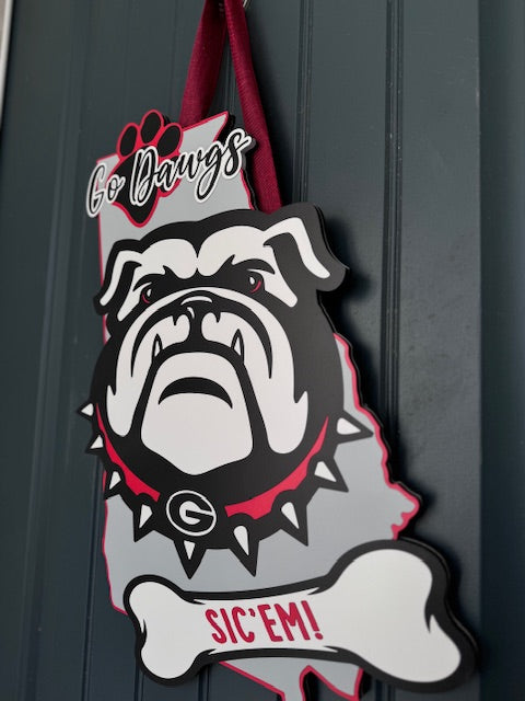 Go Dawgs Georgia Bulldog Door Hanger