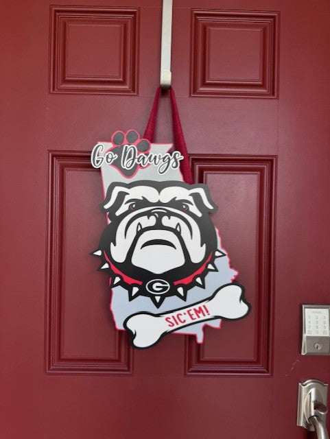 Go Dawgs Georgia Bulldog Door Hanger