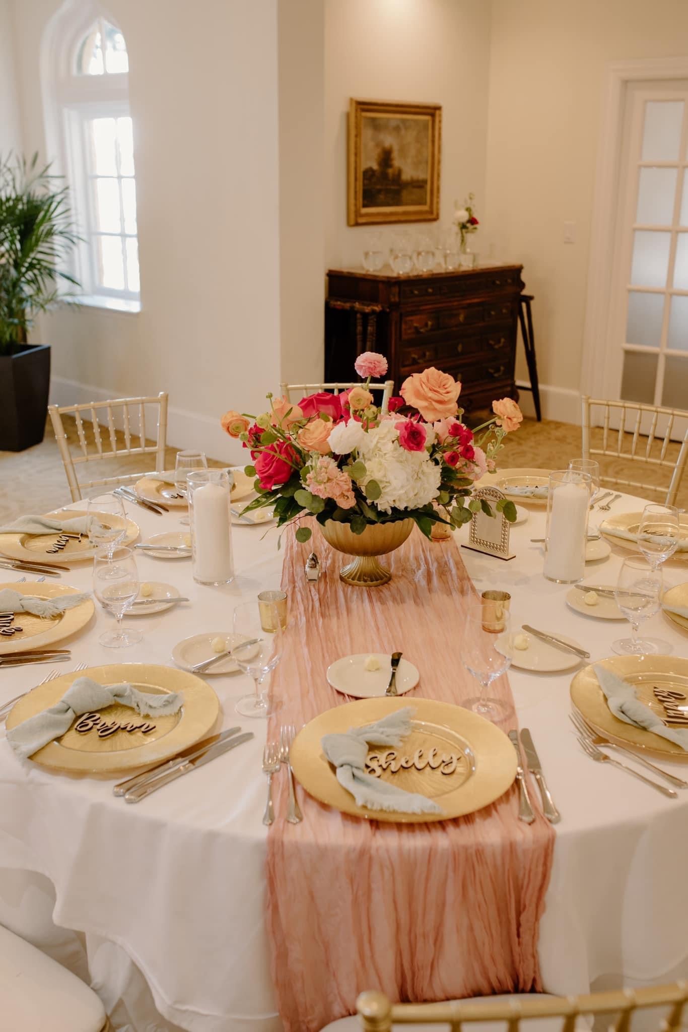 Laser Engraved Names for Wedding Reception Place Settings