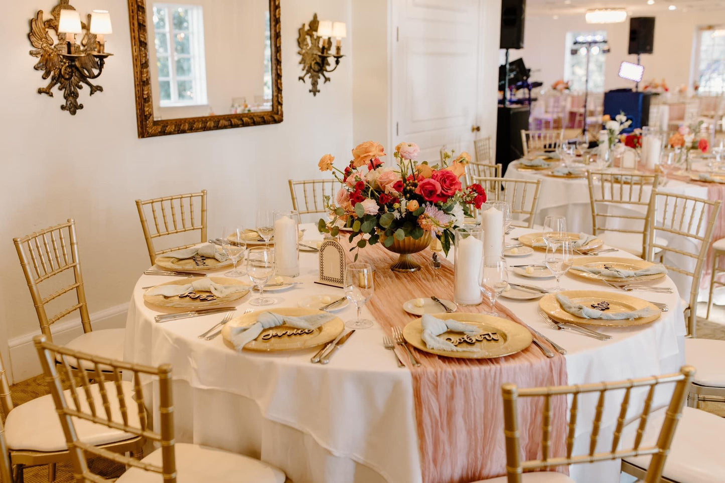 Laser Engraved Names for Wedding Reception Place Settings