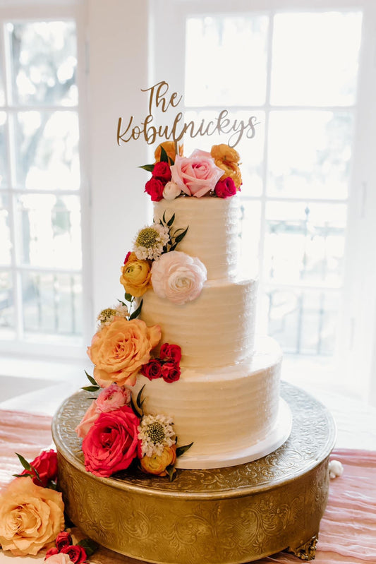 Laser Engraved Wood Cake Topper