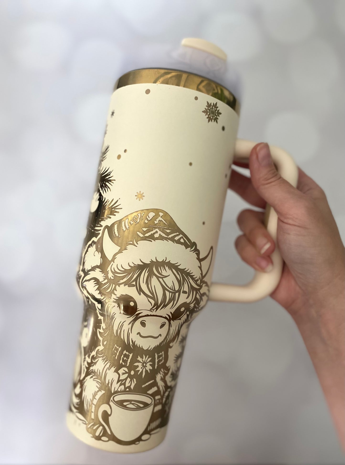 40oz Christmas Cow Tumbler