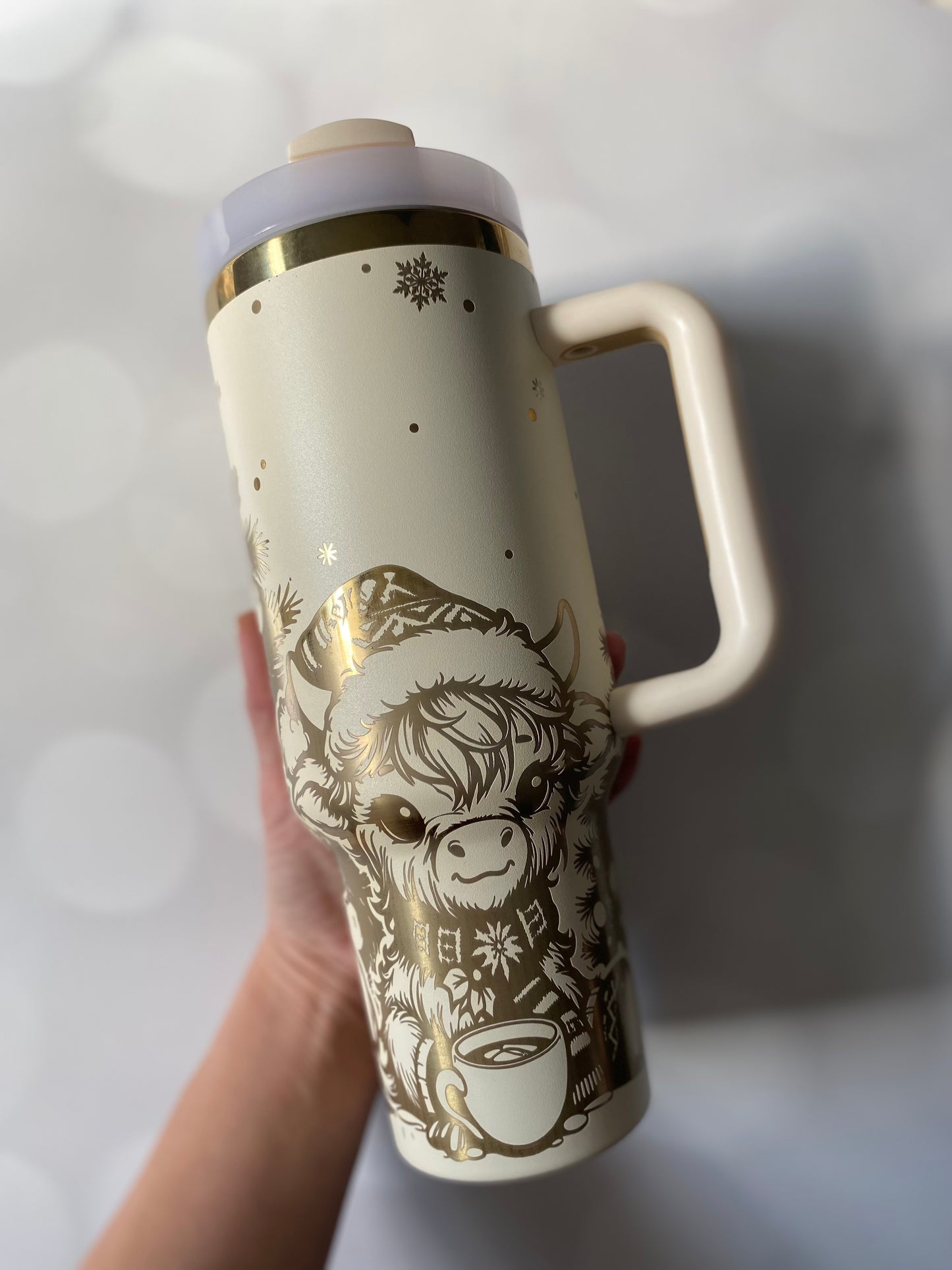 40oz Christmas Cow Tumbler