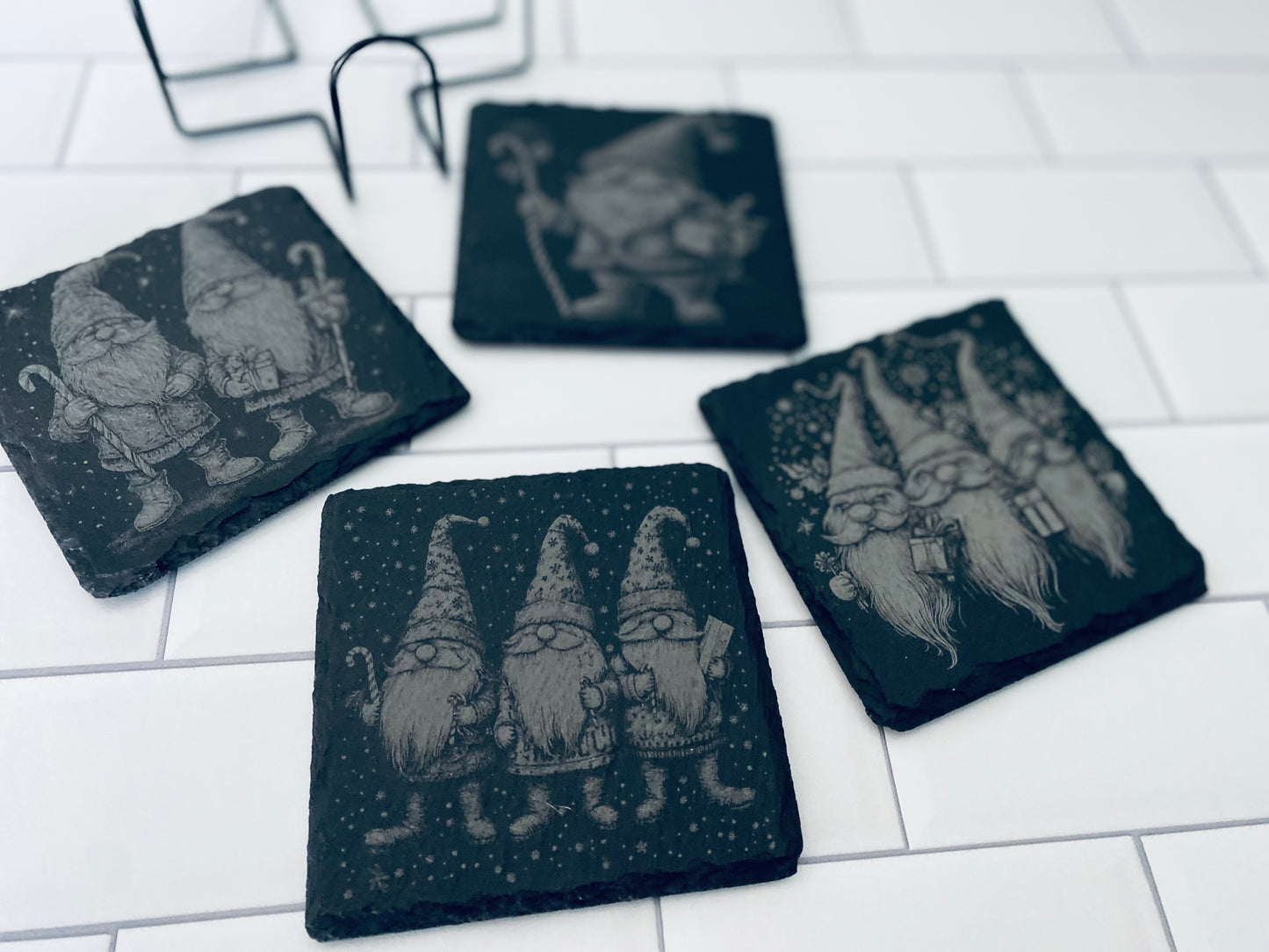 Christmas Gnome Slate Coasters