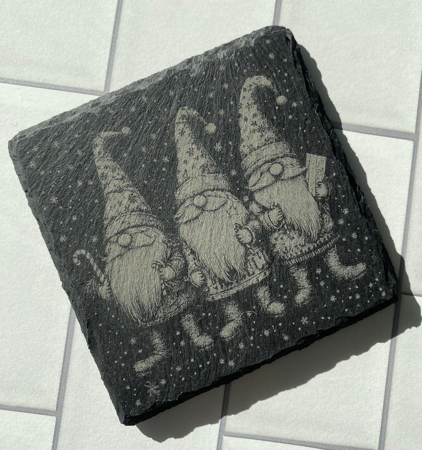 Christmas Gnome Slate Coasters