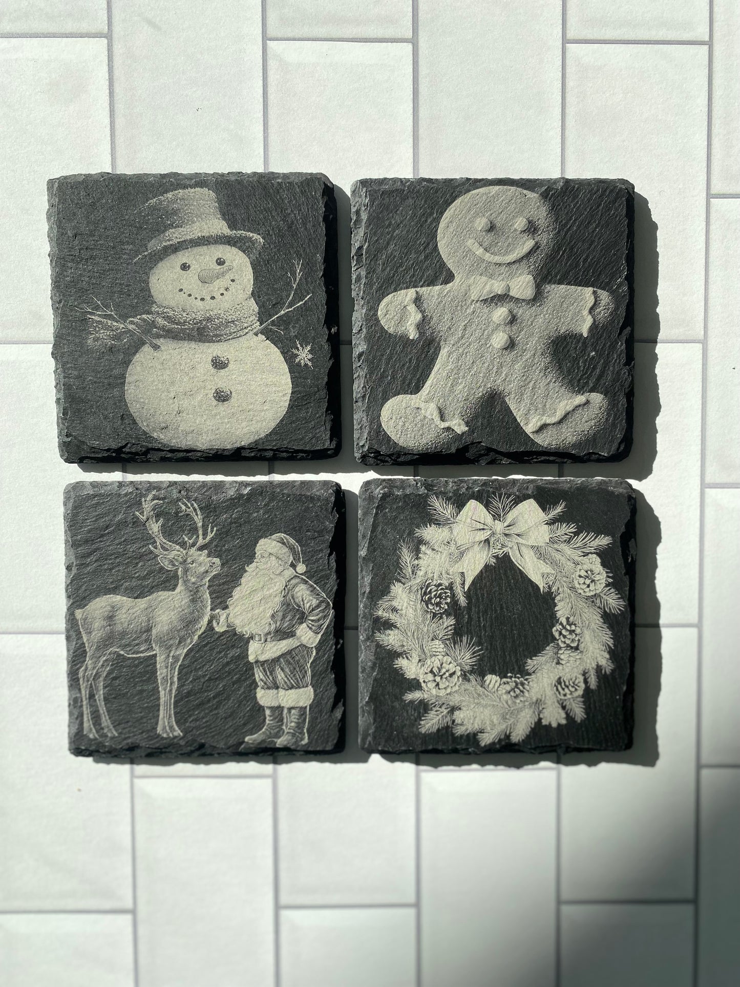 Slate Christmas Coasters