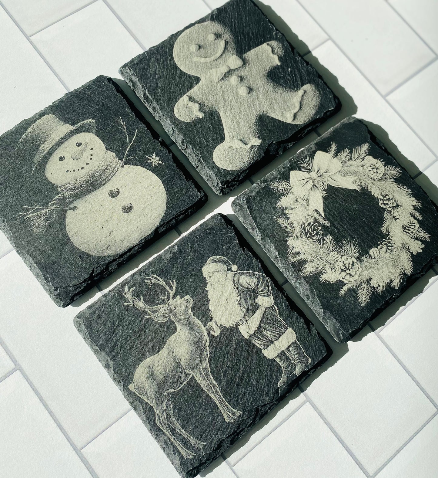 Slate Christmas Coasters