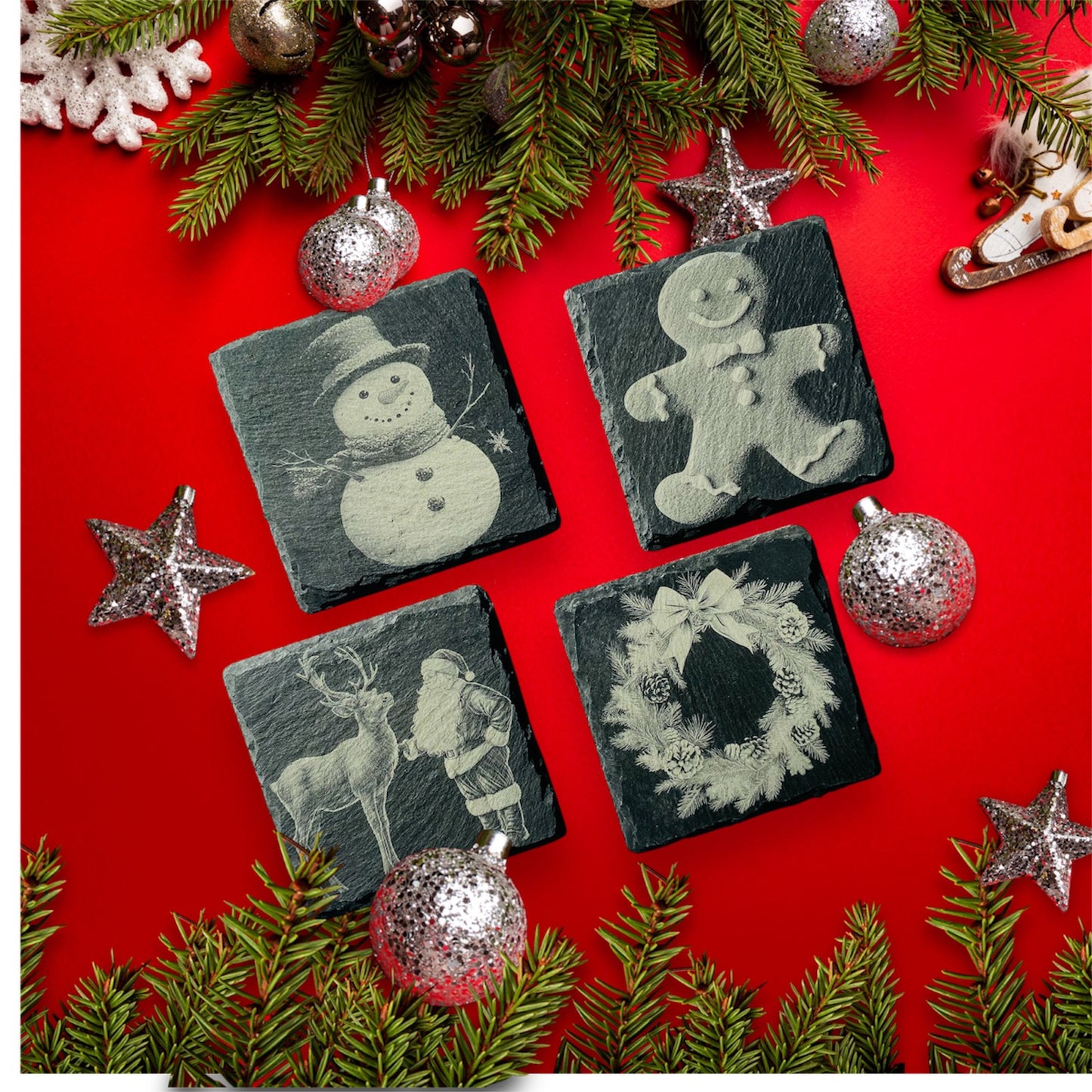 Slate Christmas Coasters