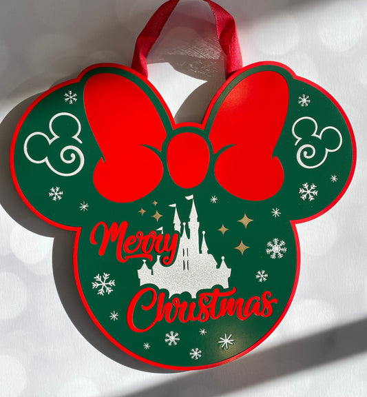 Merry Christmas Minnie Mouse Door Hanger