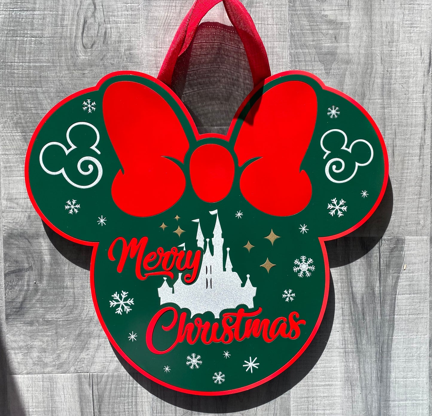 Merry Christmas Minnie Mouse Door Hanger