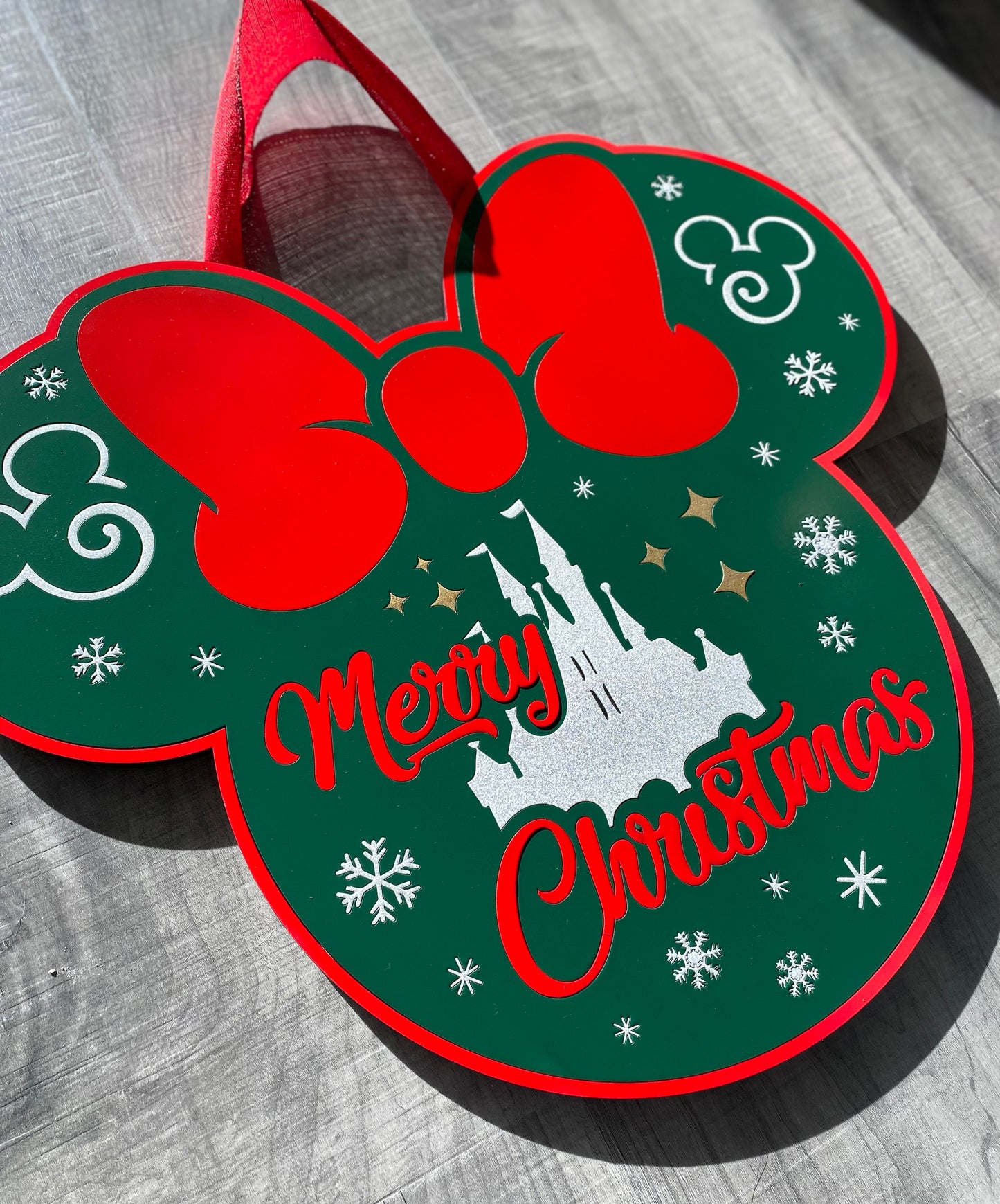 Merry Christmas Minnie Mouse Door Hanger