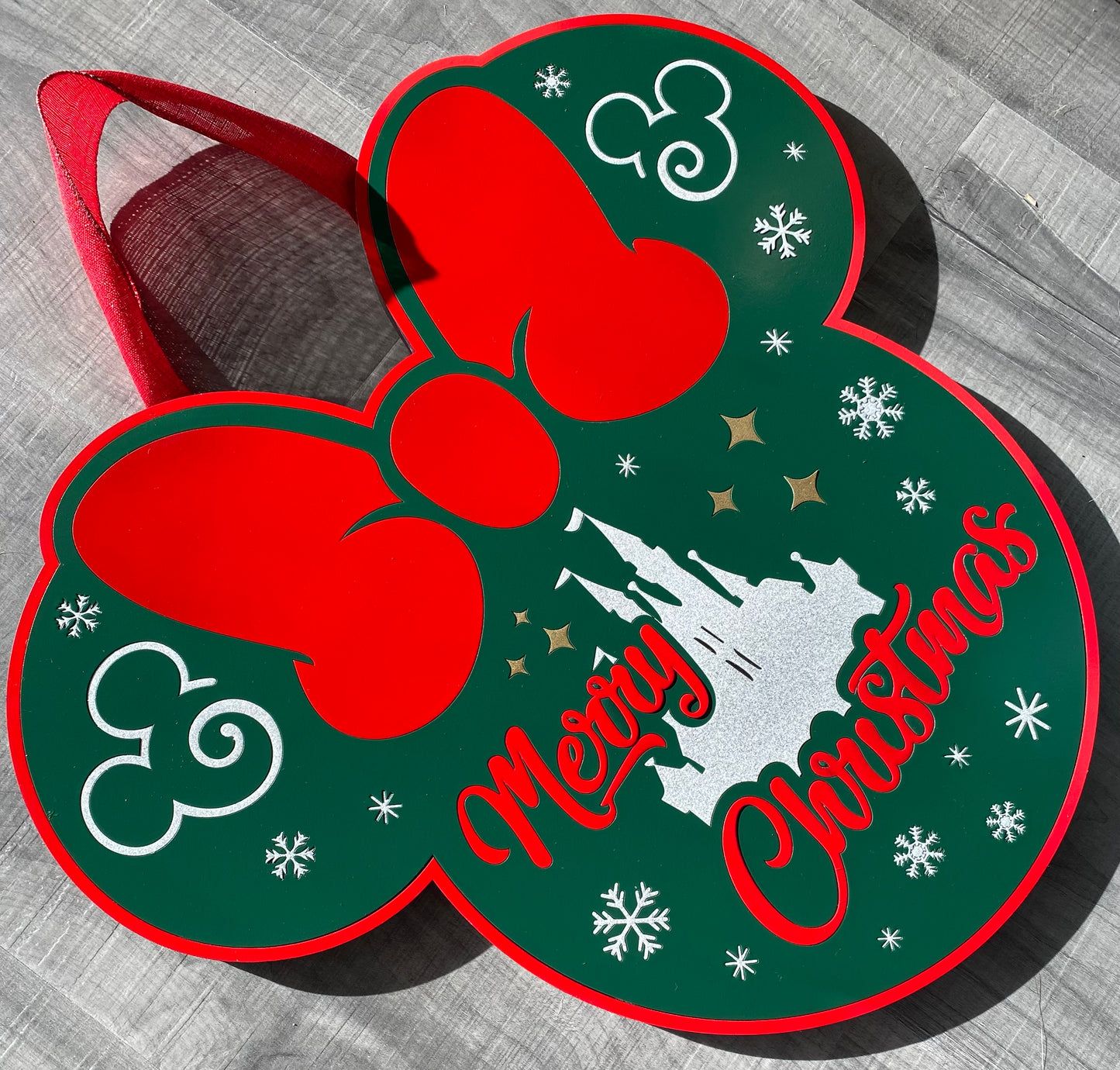Merry Christmas Minnie Mouse Door Hanger