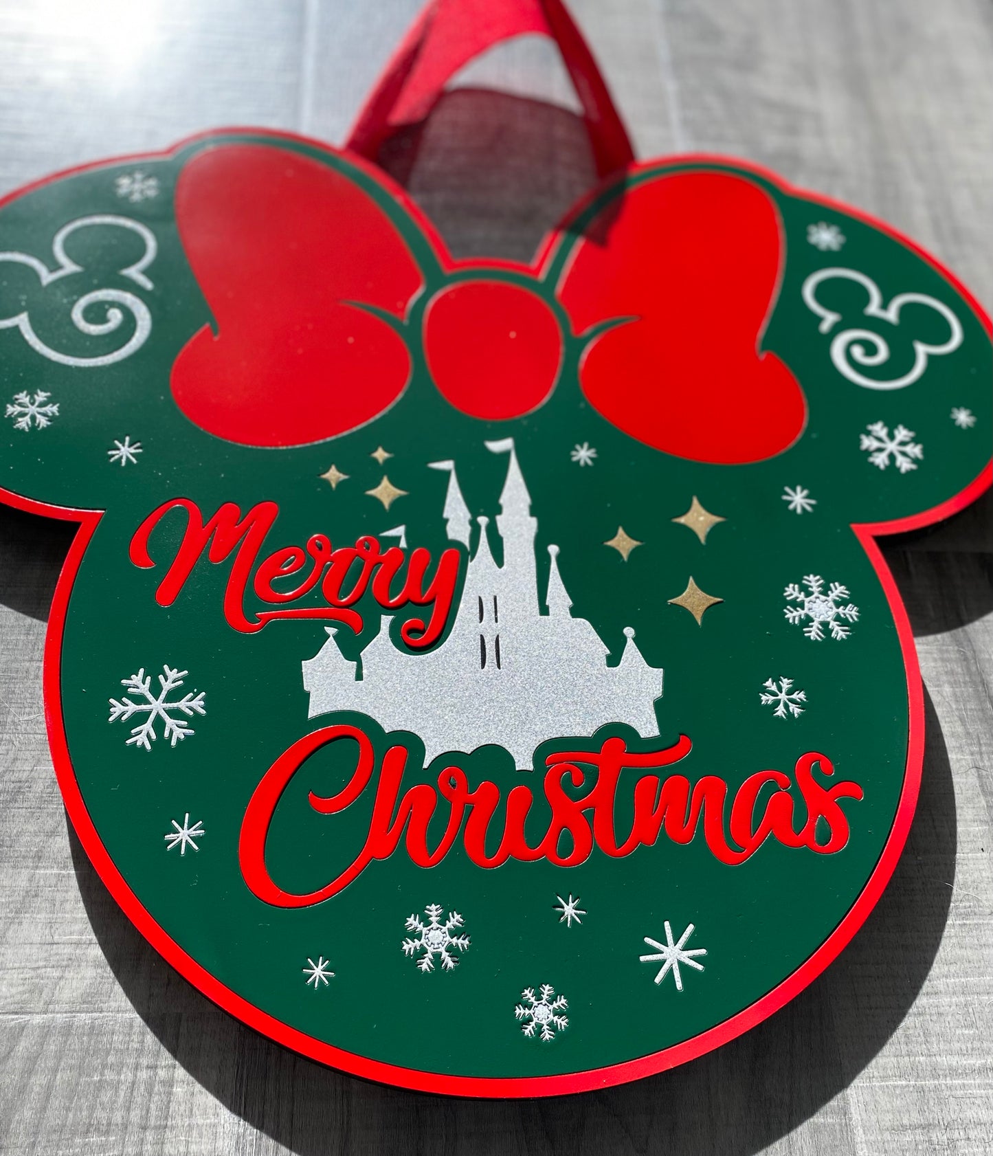 Merry Christmas Minnie Mouse Door Hanger