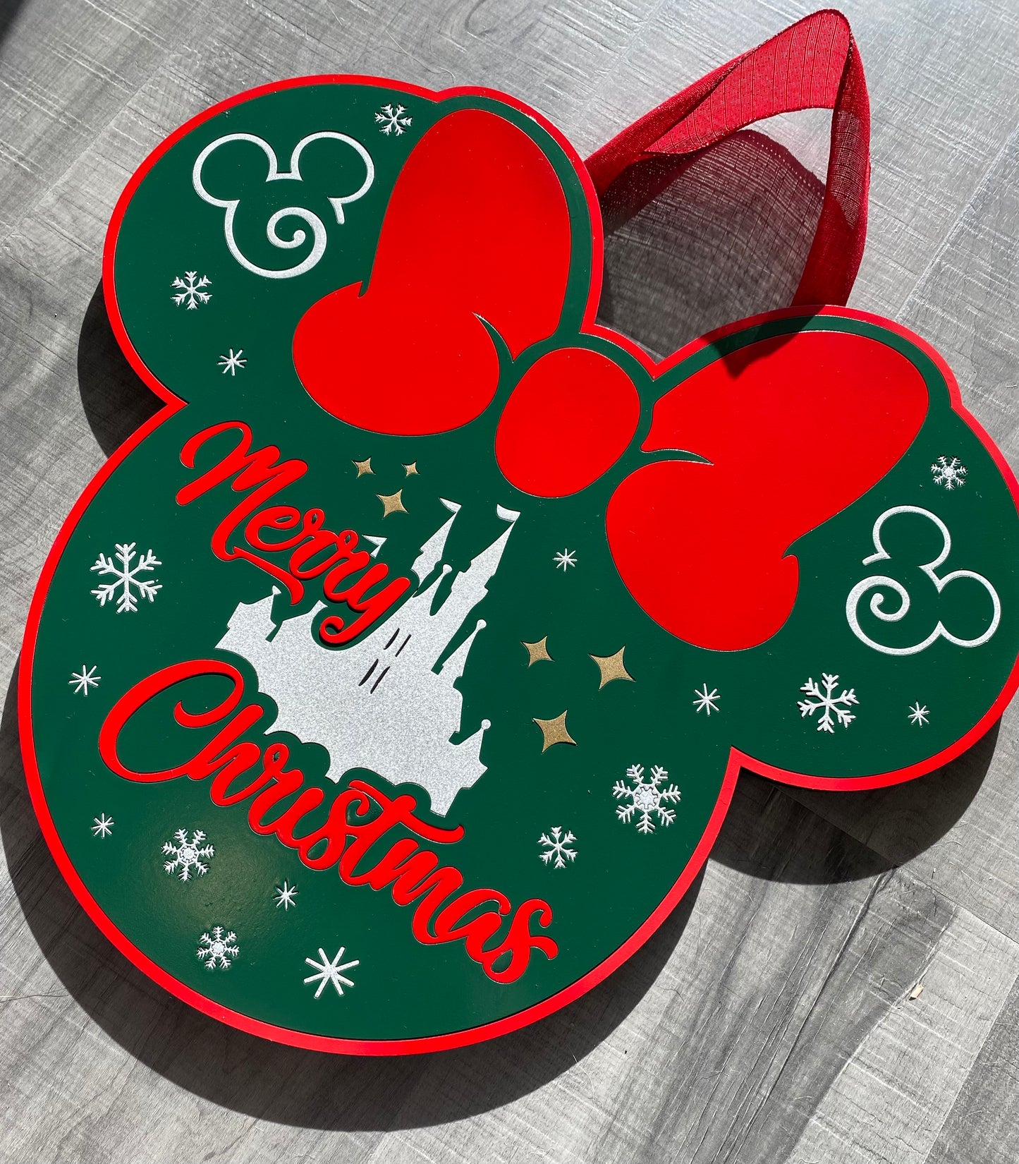 Merry Christmas Minnie Mouse Door Hanger