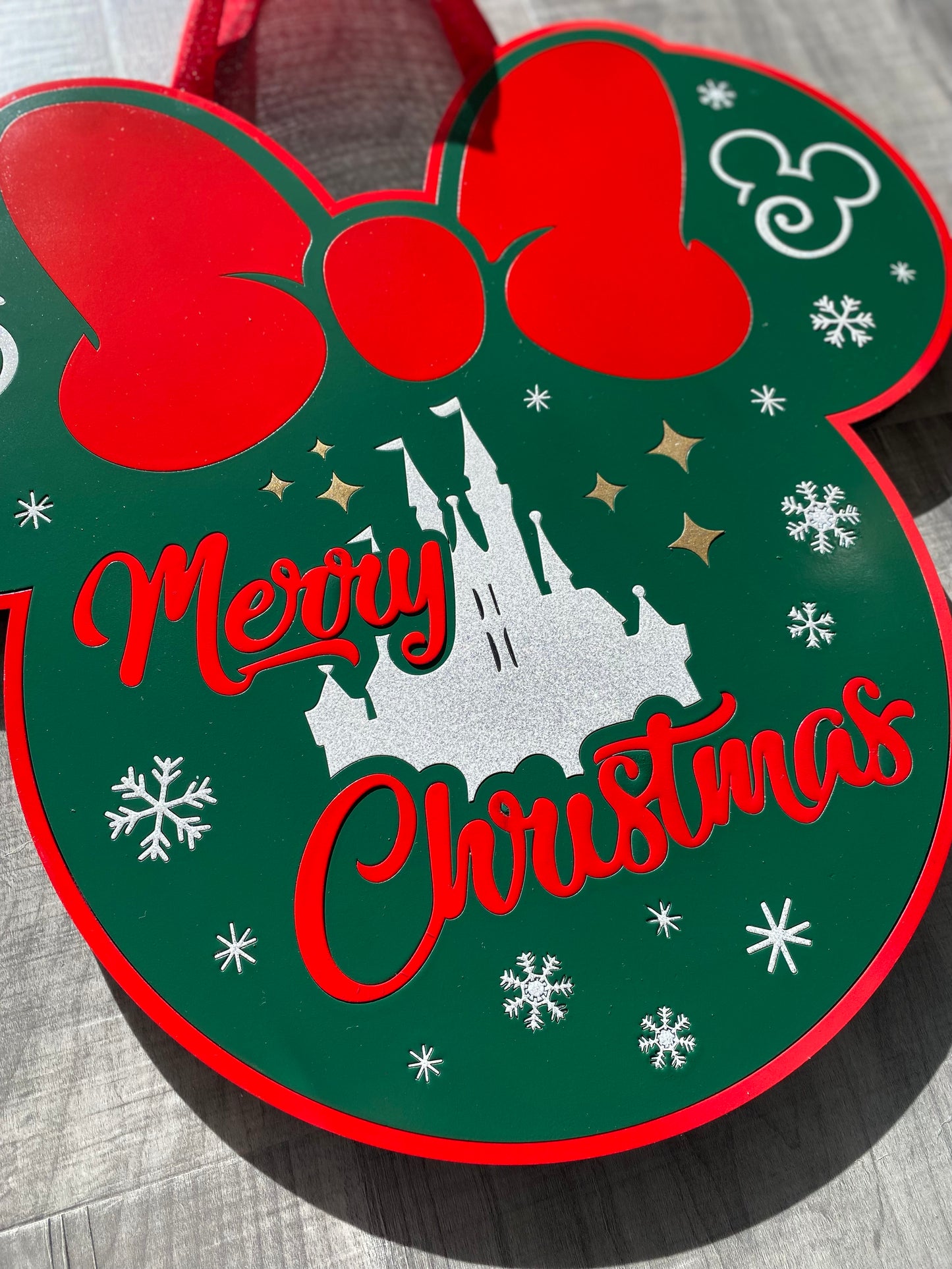 Merry Christmas Minnie Mouse Door Hanger