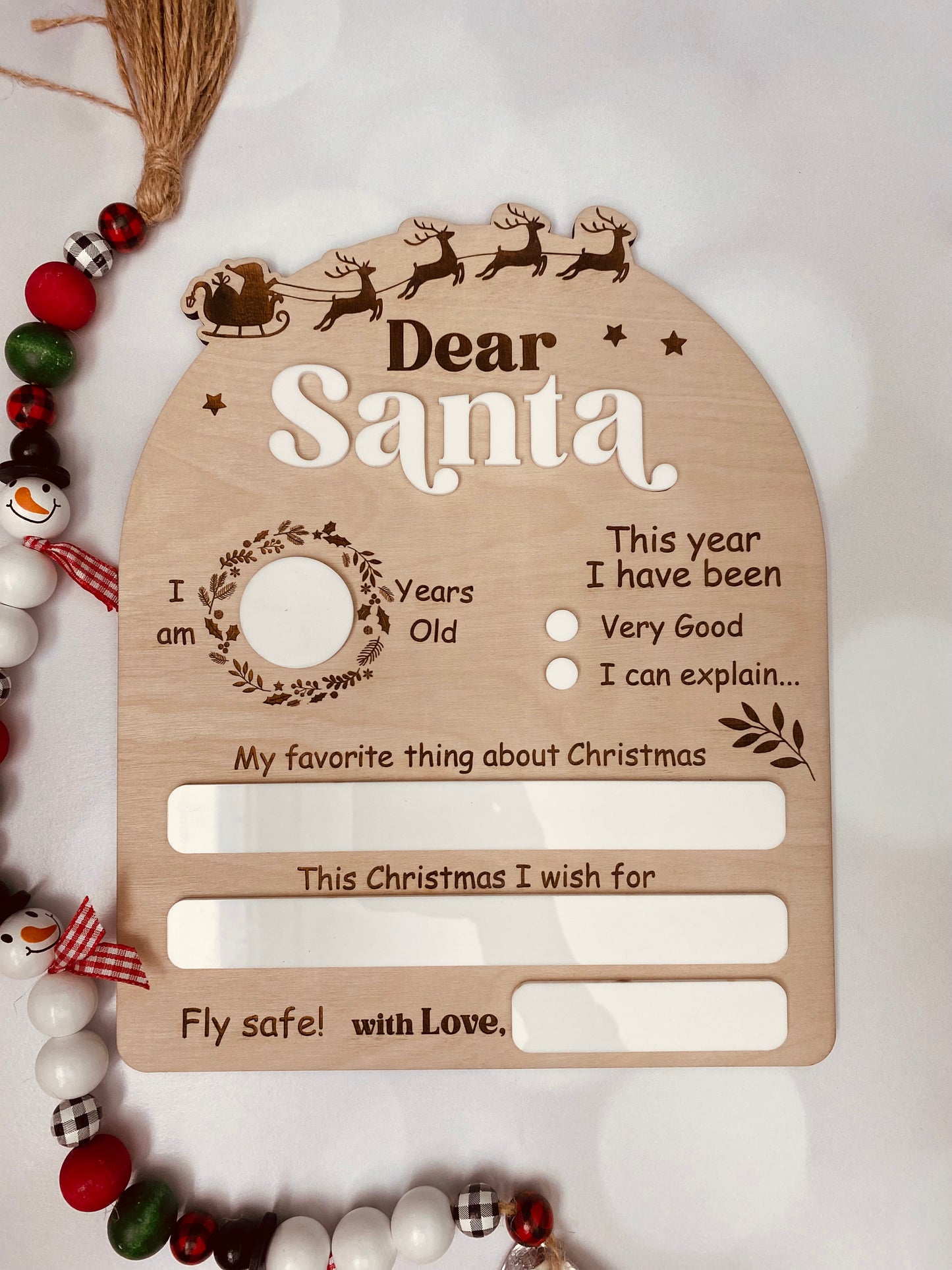 Dear Santa Wood Photo Prop