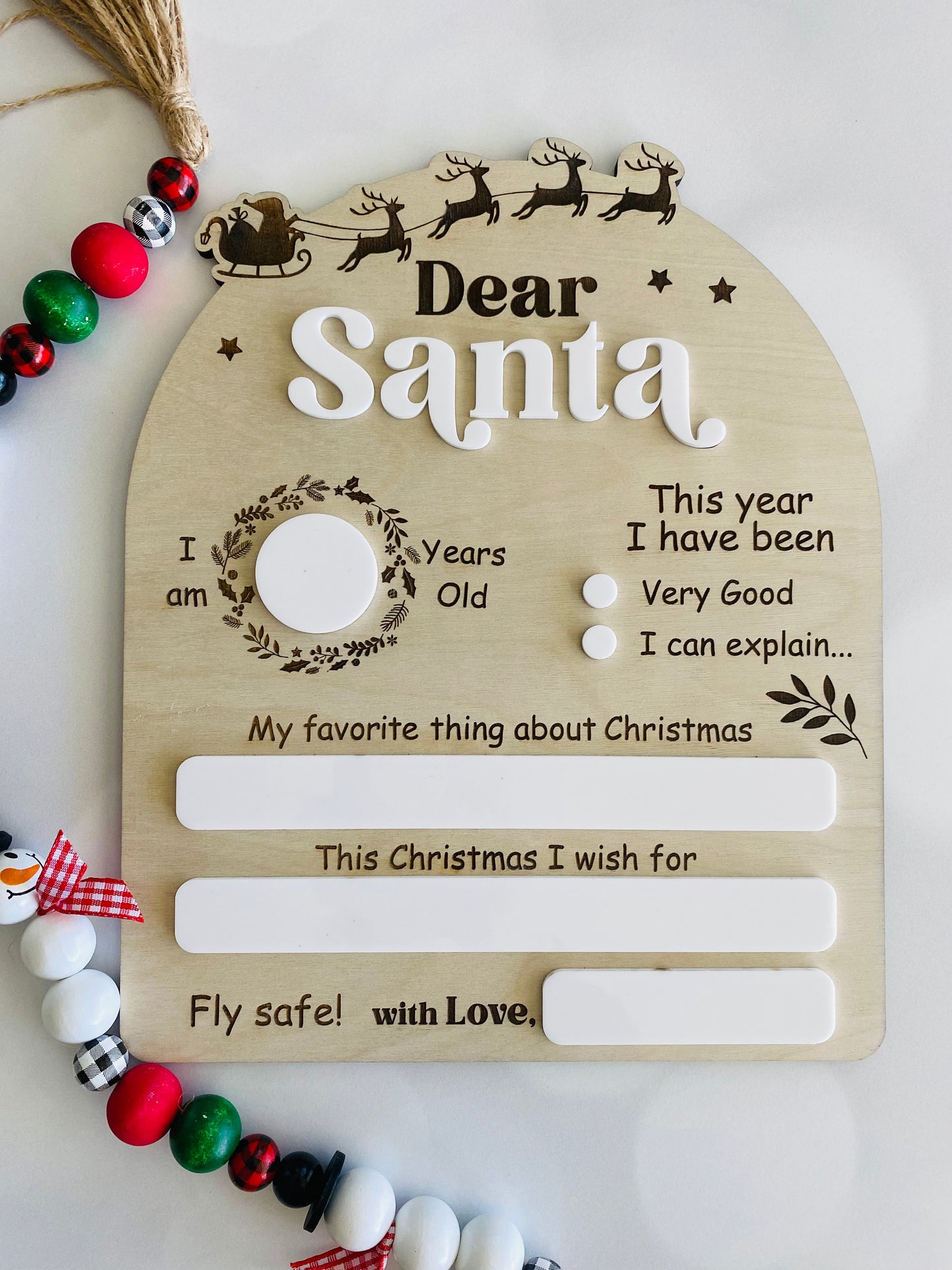 Dear Santa Wood Photo Prop