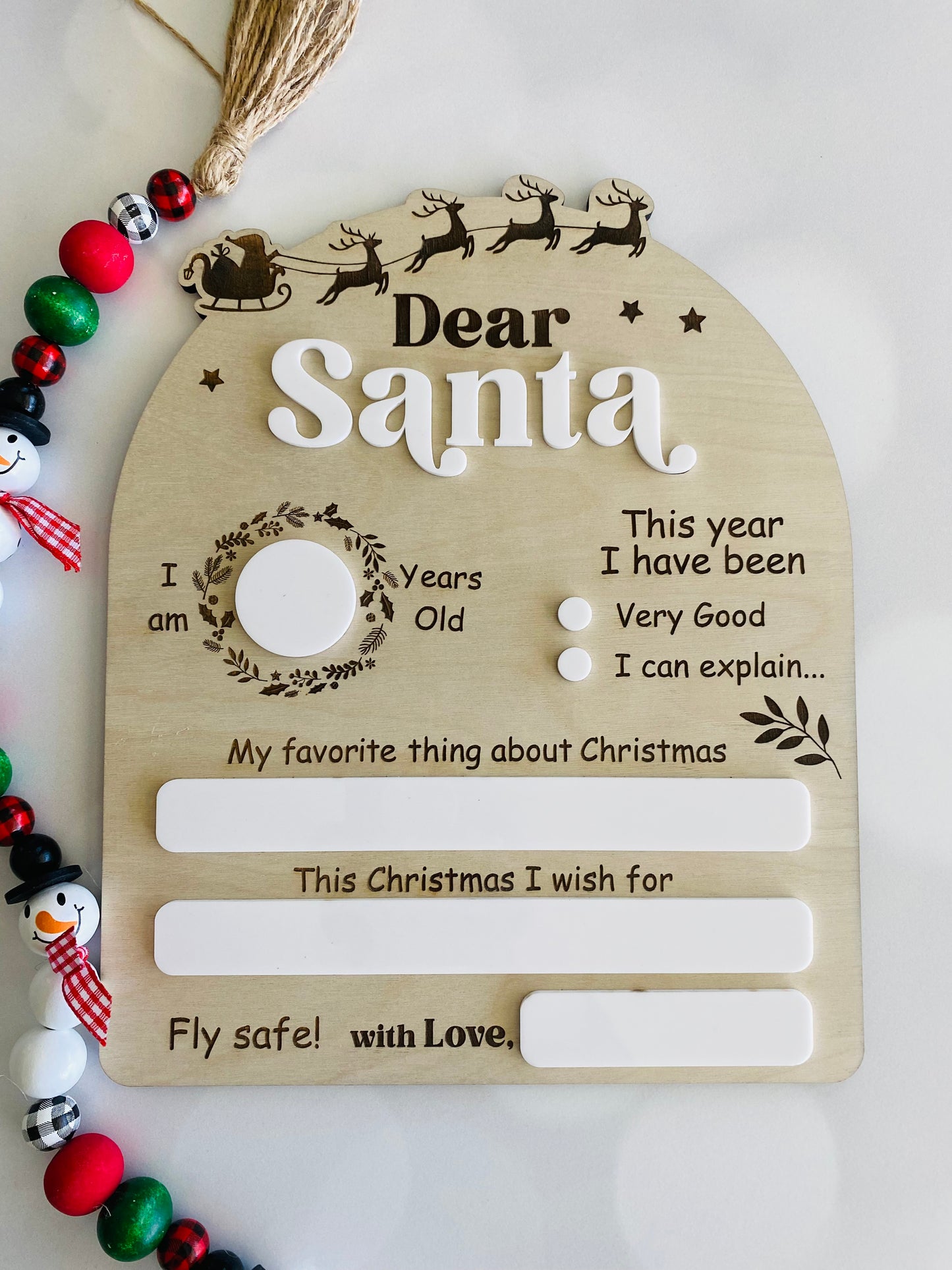 Dear Santa Wood Photo Prop