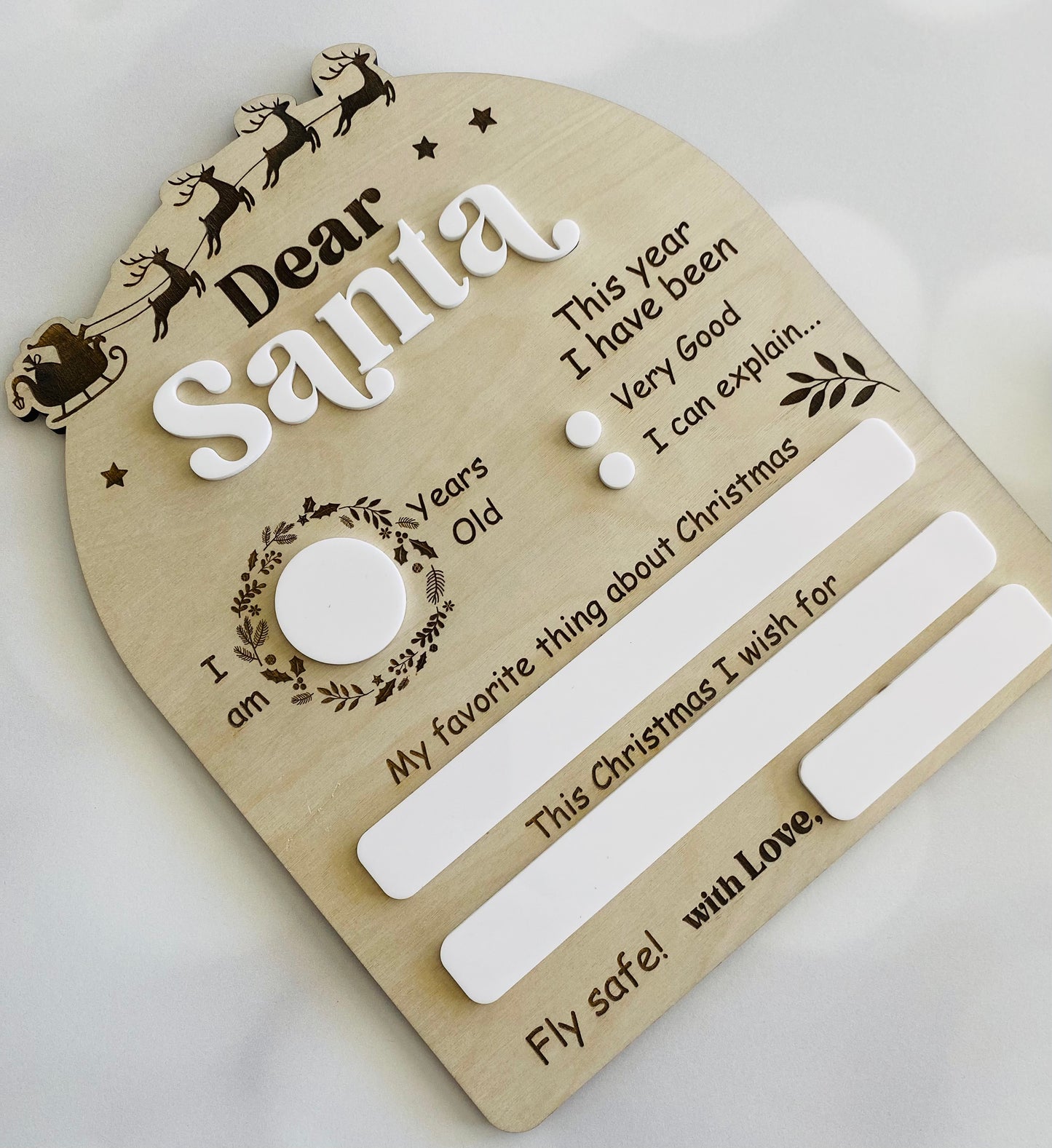 Dear Santa Wood Photo Prop