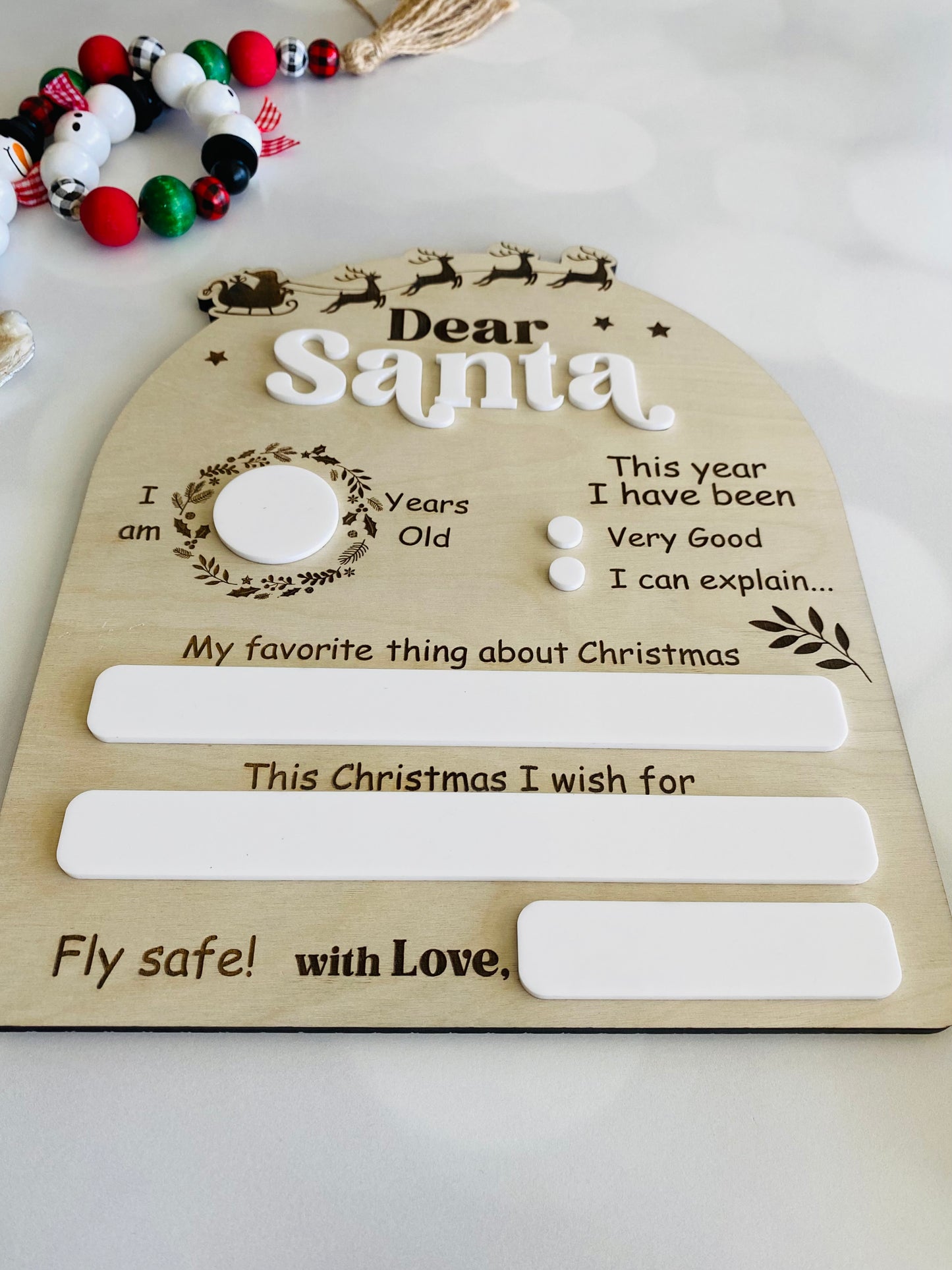 Dear Santa Wood Photo Prop