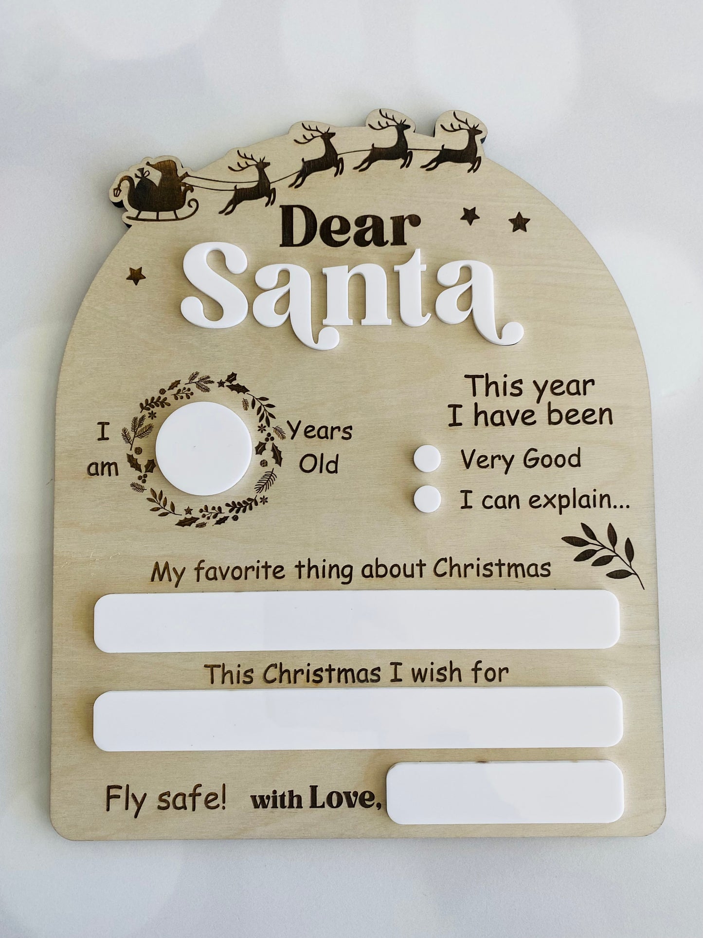 Dear Santa Wood Photo Prop