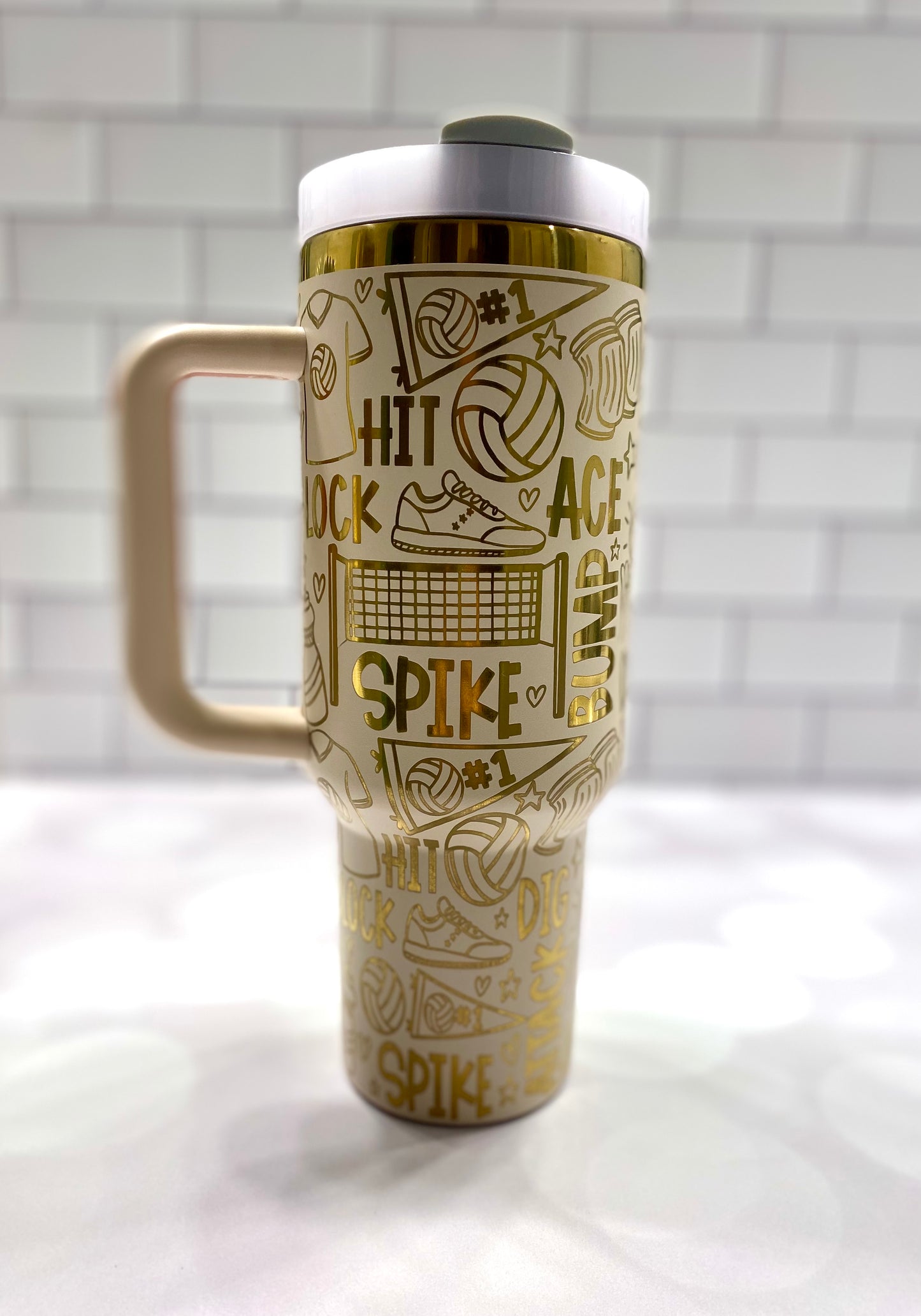 40oz Volleyball Tumbler