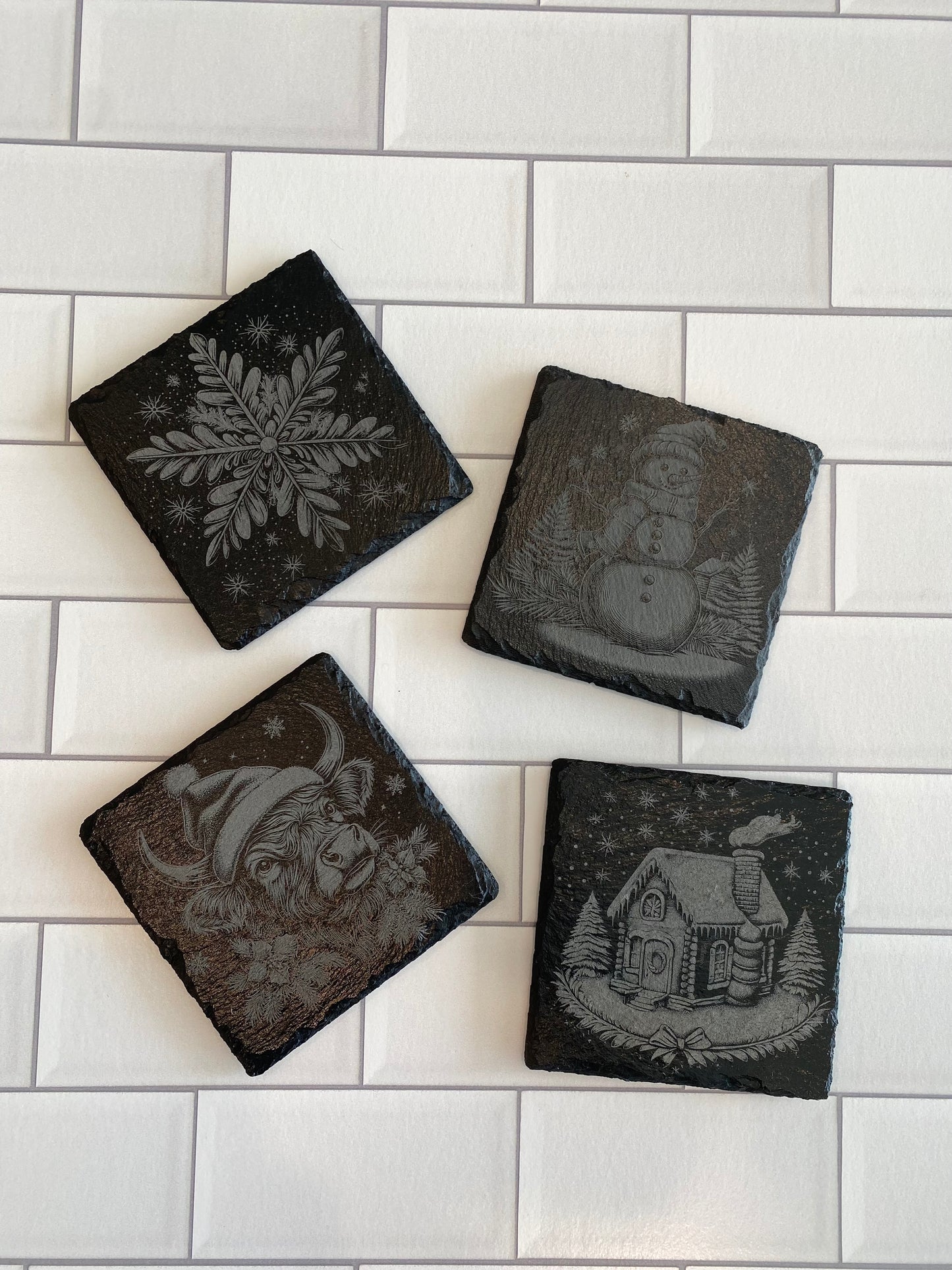 Slate Christmas Coasters