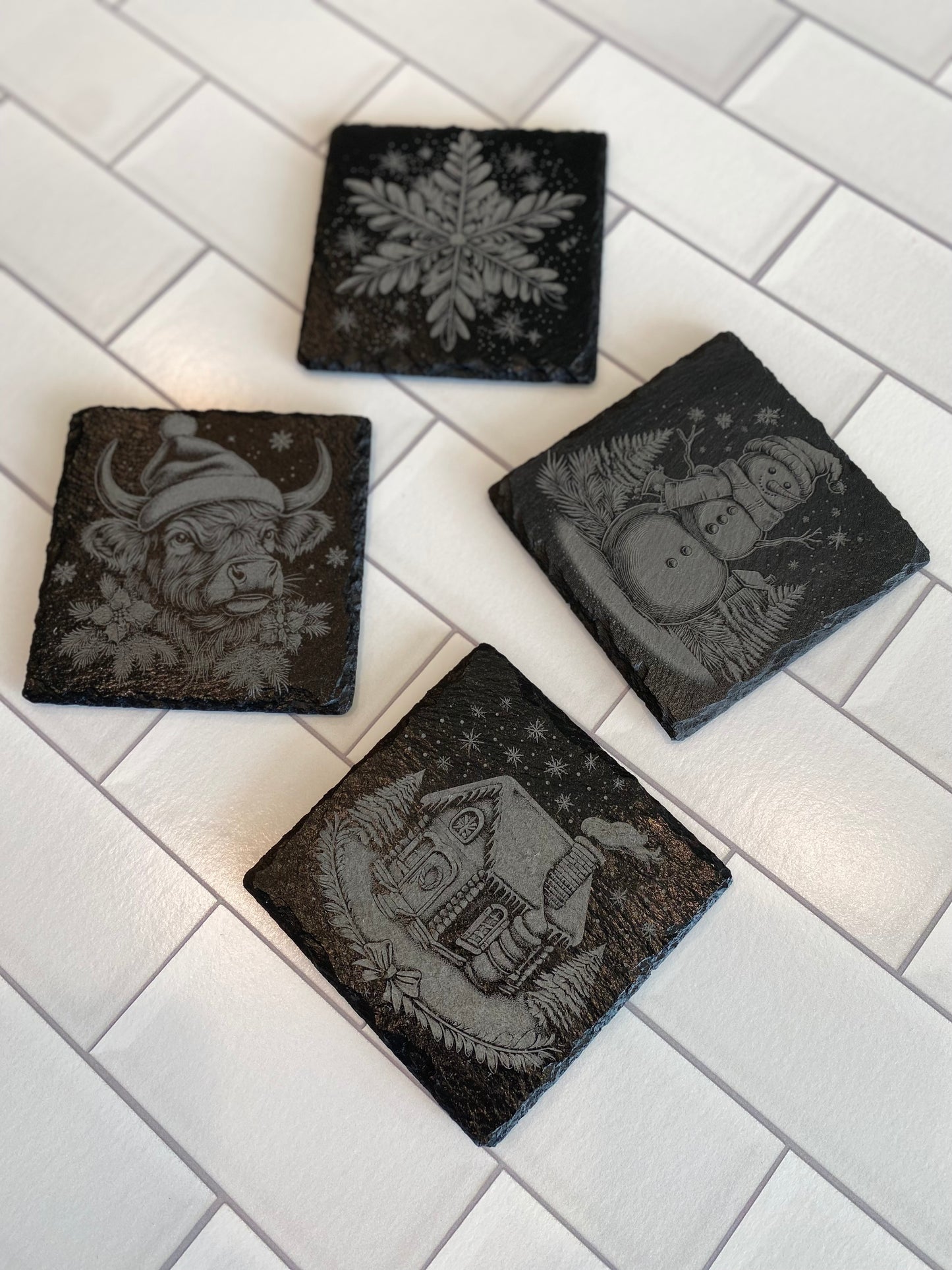 Slate Christmas Coasters