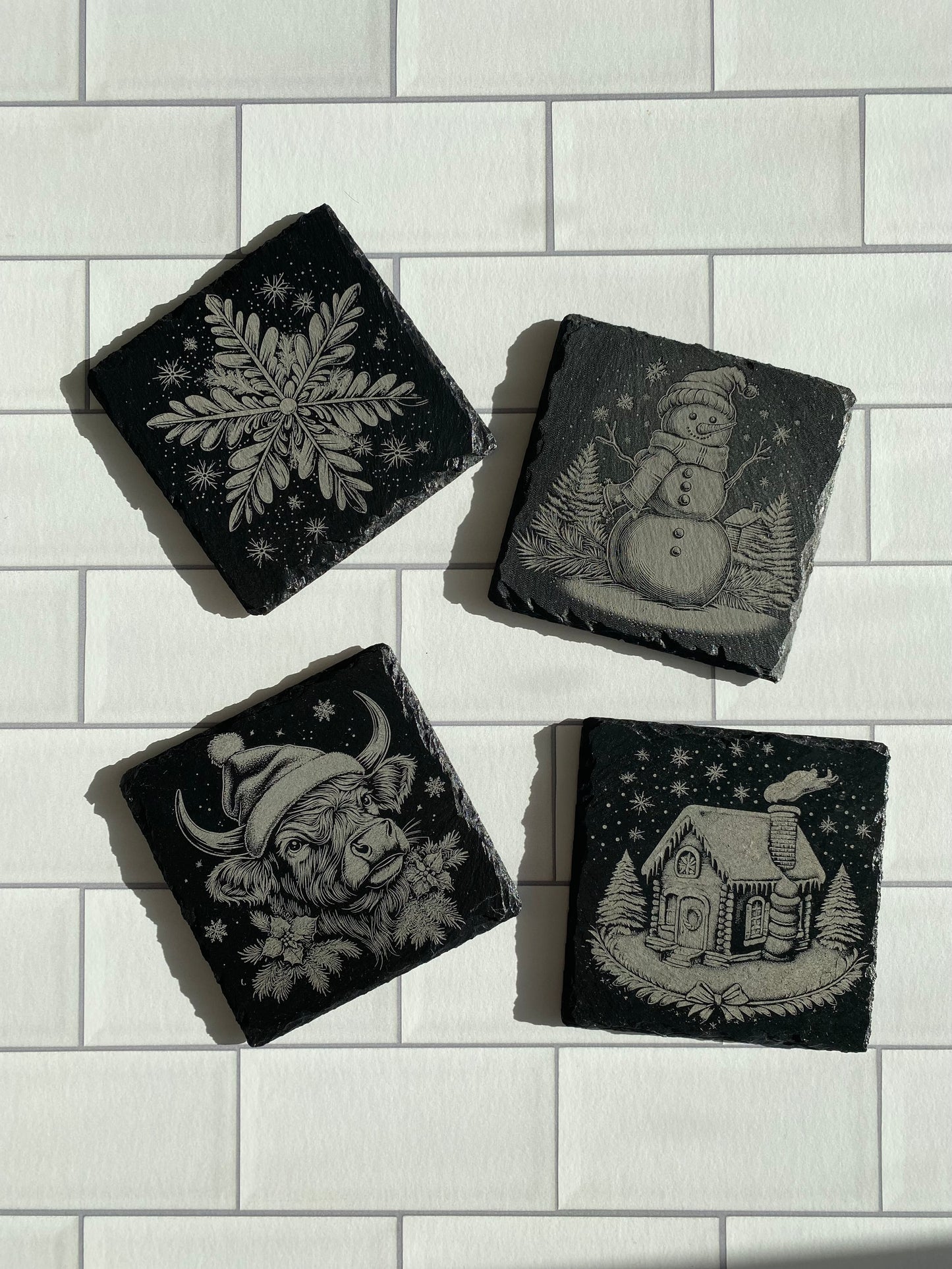 Slate Christmas Coasters