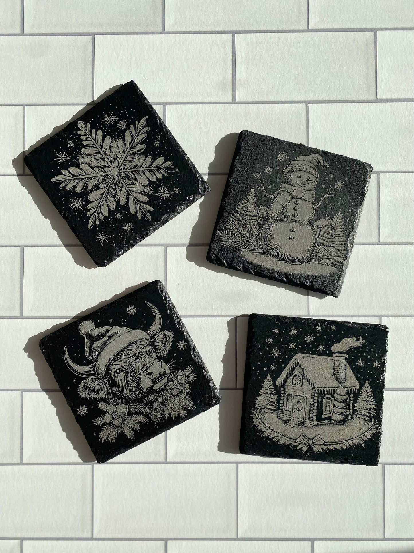 Slate Christmas Coasters