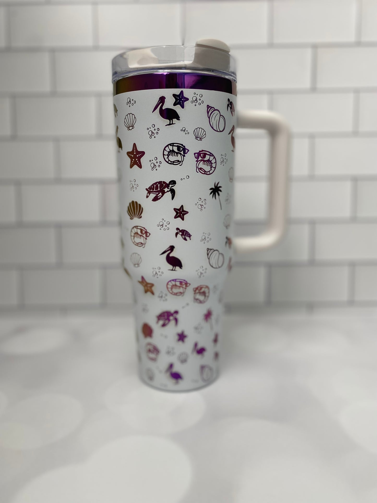 40oz Personalized Tropical Tumbler