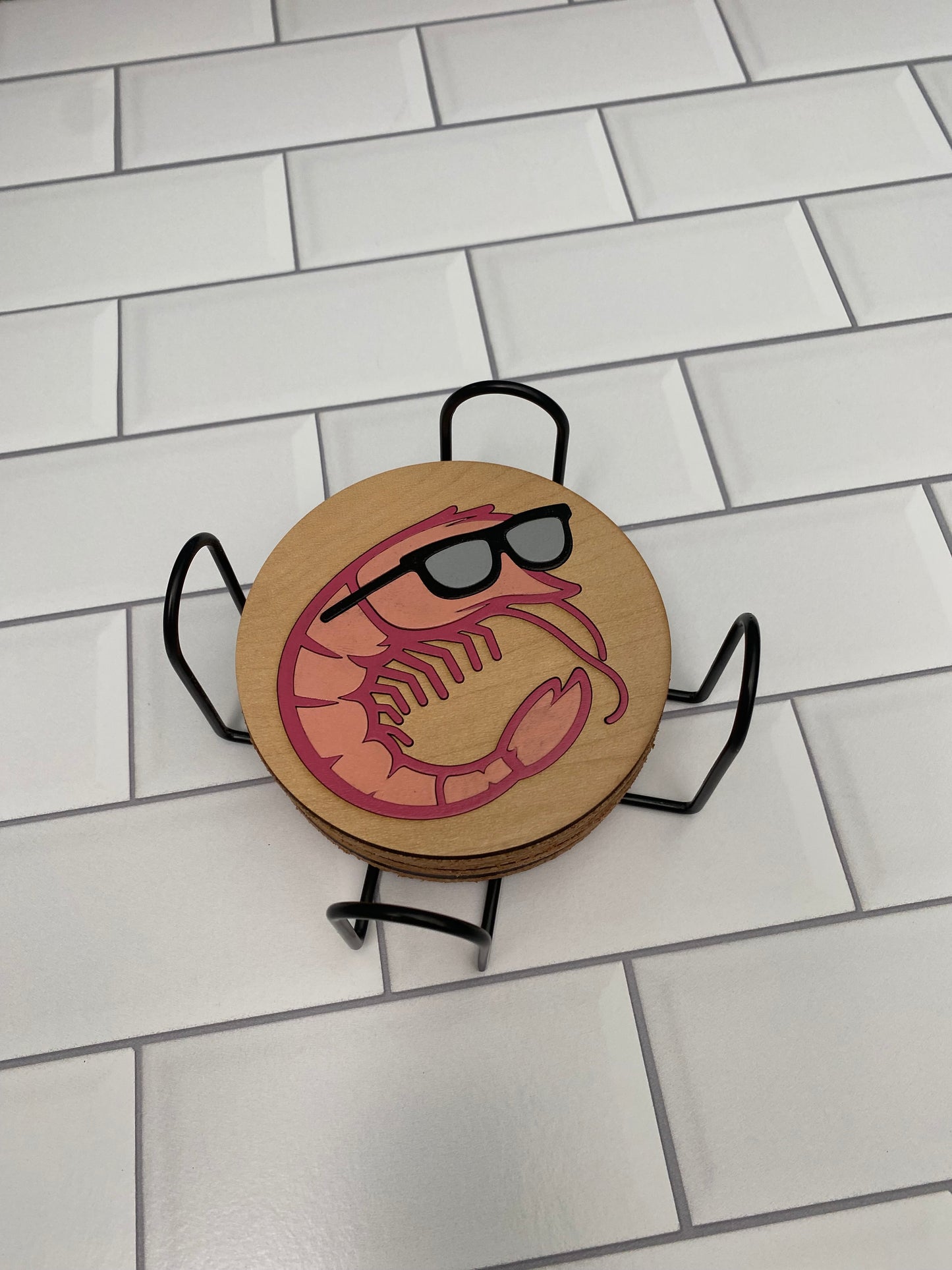 Coastal Quirky Shrimp Coasters