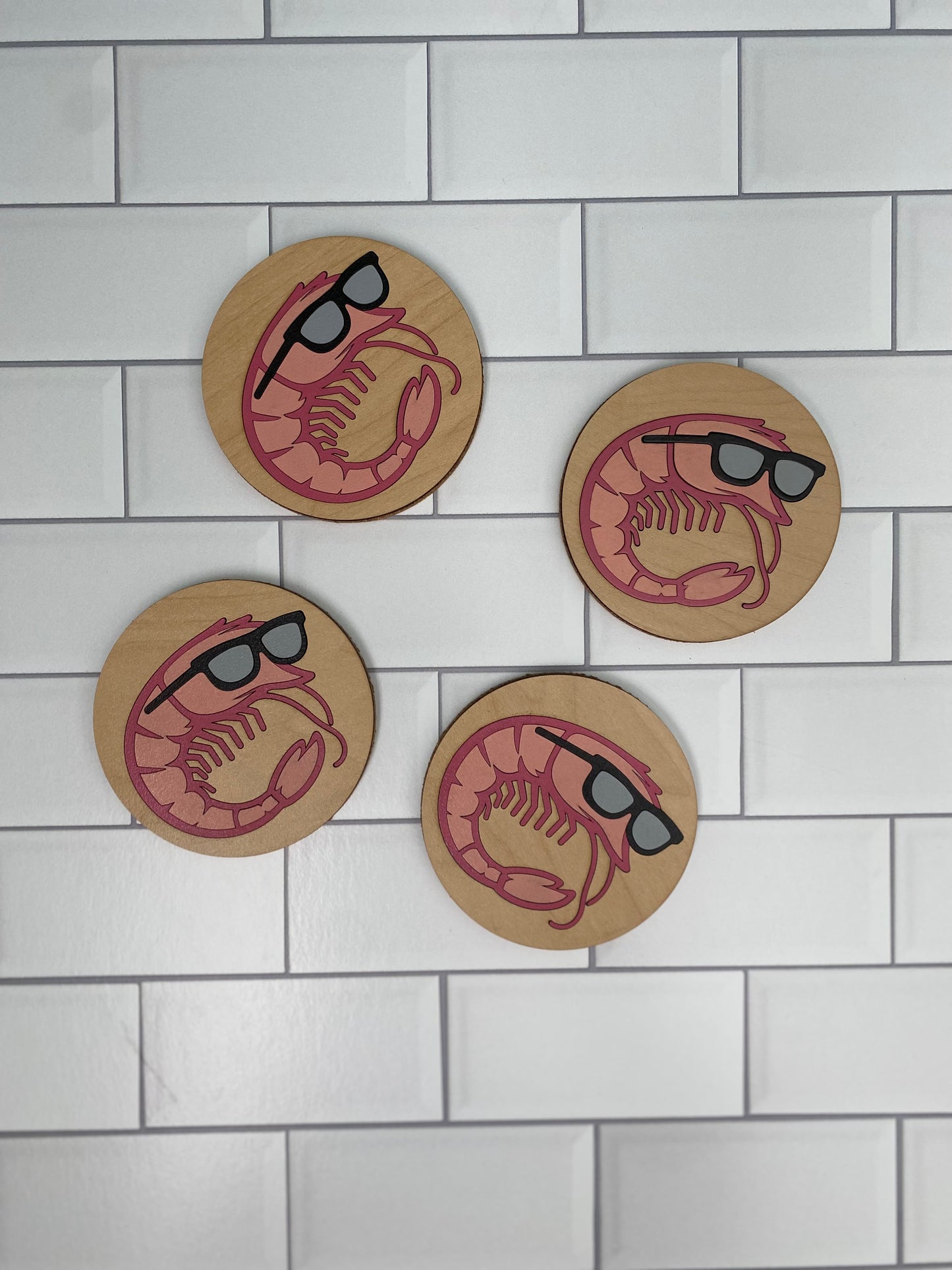 Coastal Quirky Shrimp Coasters
