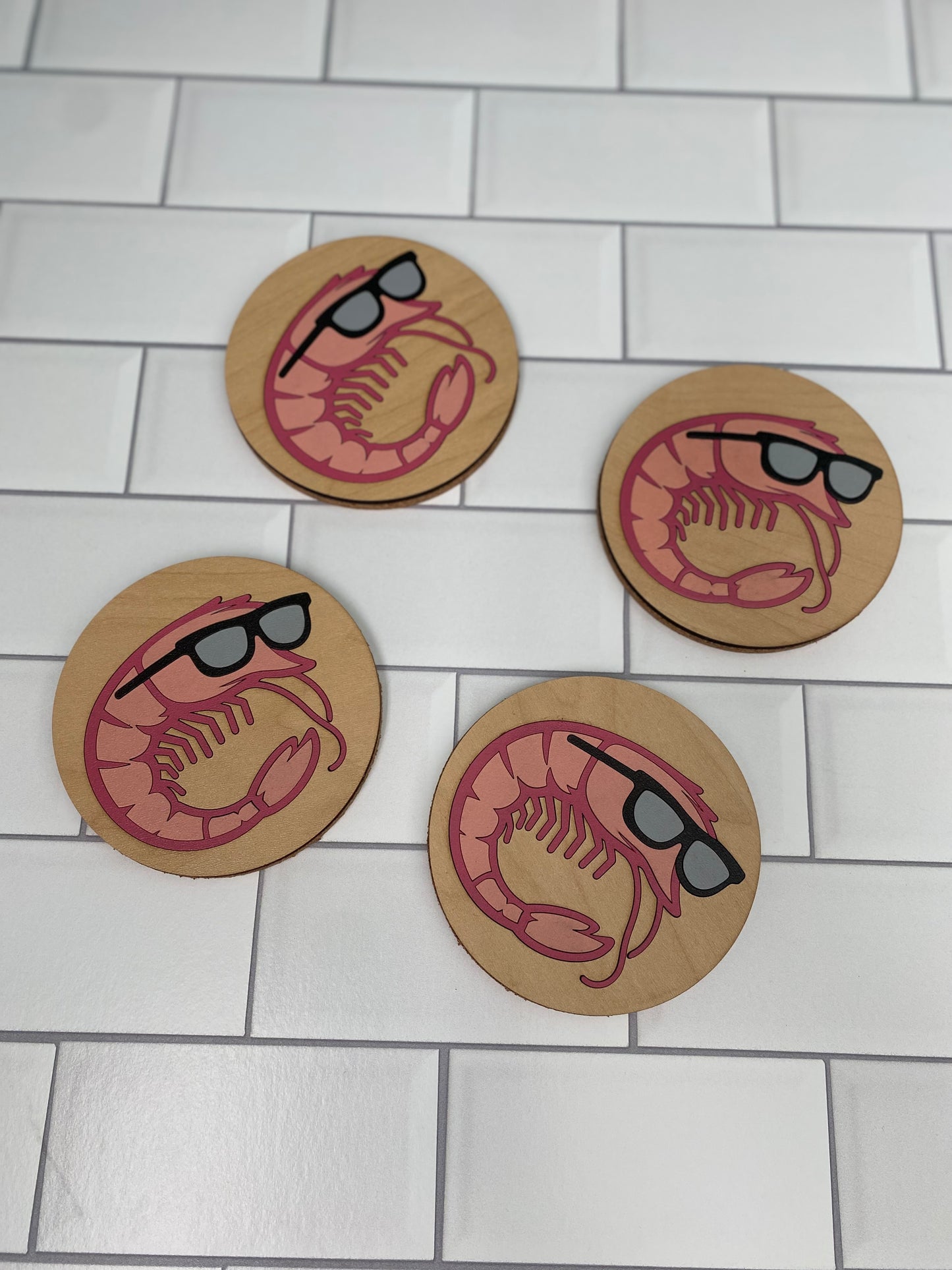 Coastal Quirky Shrimp Coasters